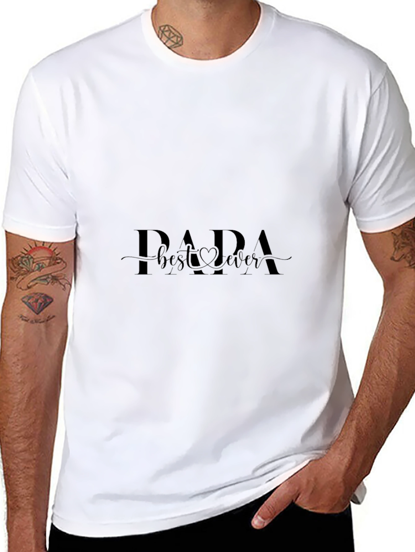 Papa Best Ever Black T-Shirt