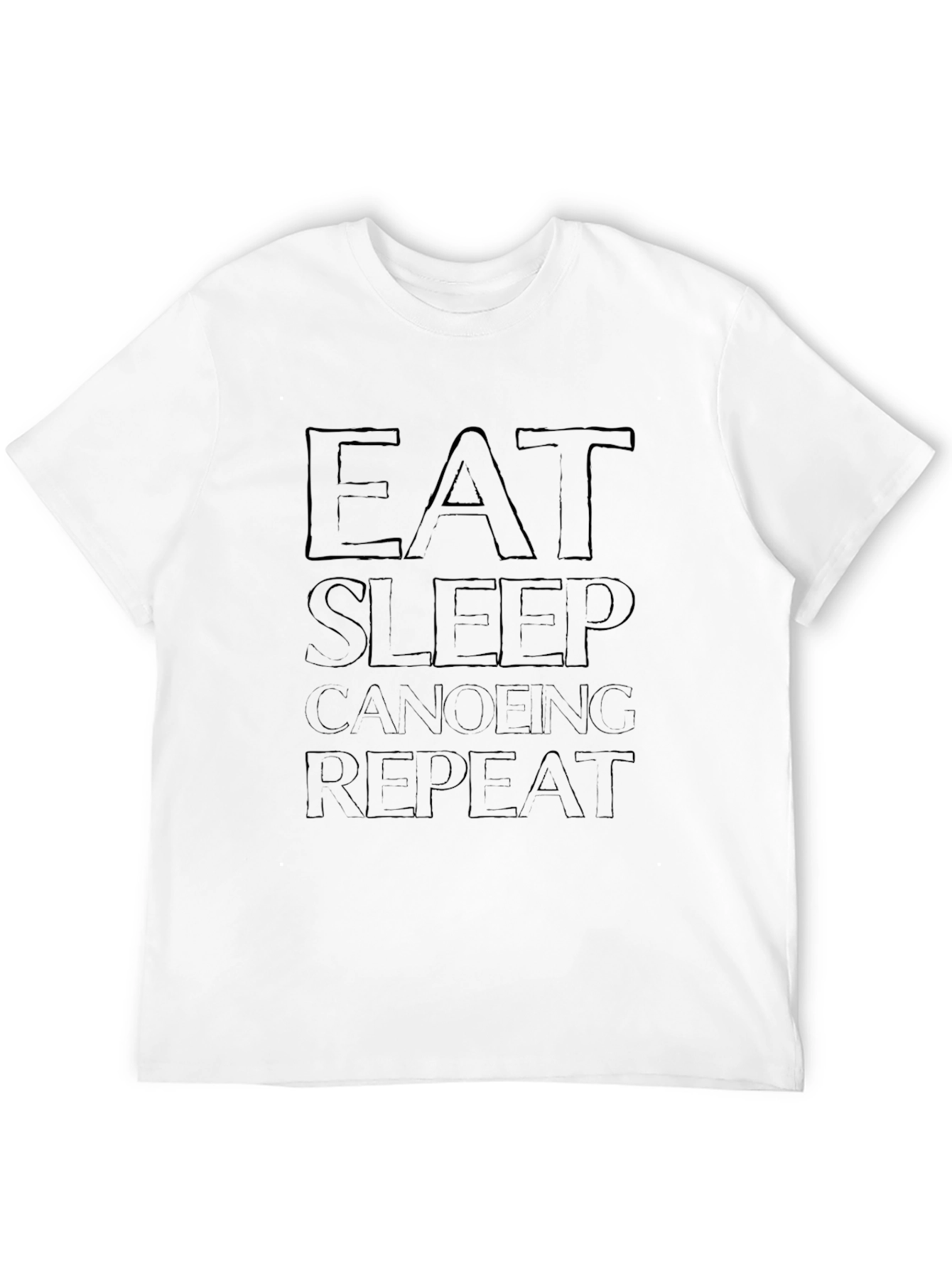 Eat Sleep Canoeing Repeat Black T-Shirt