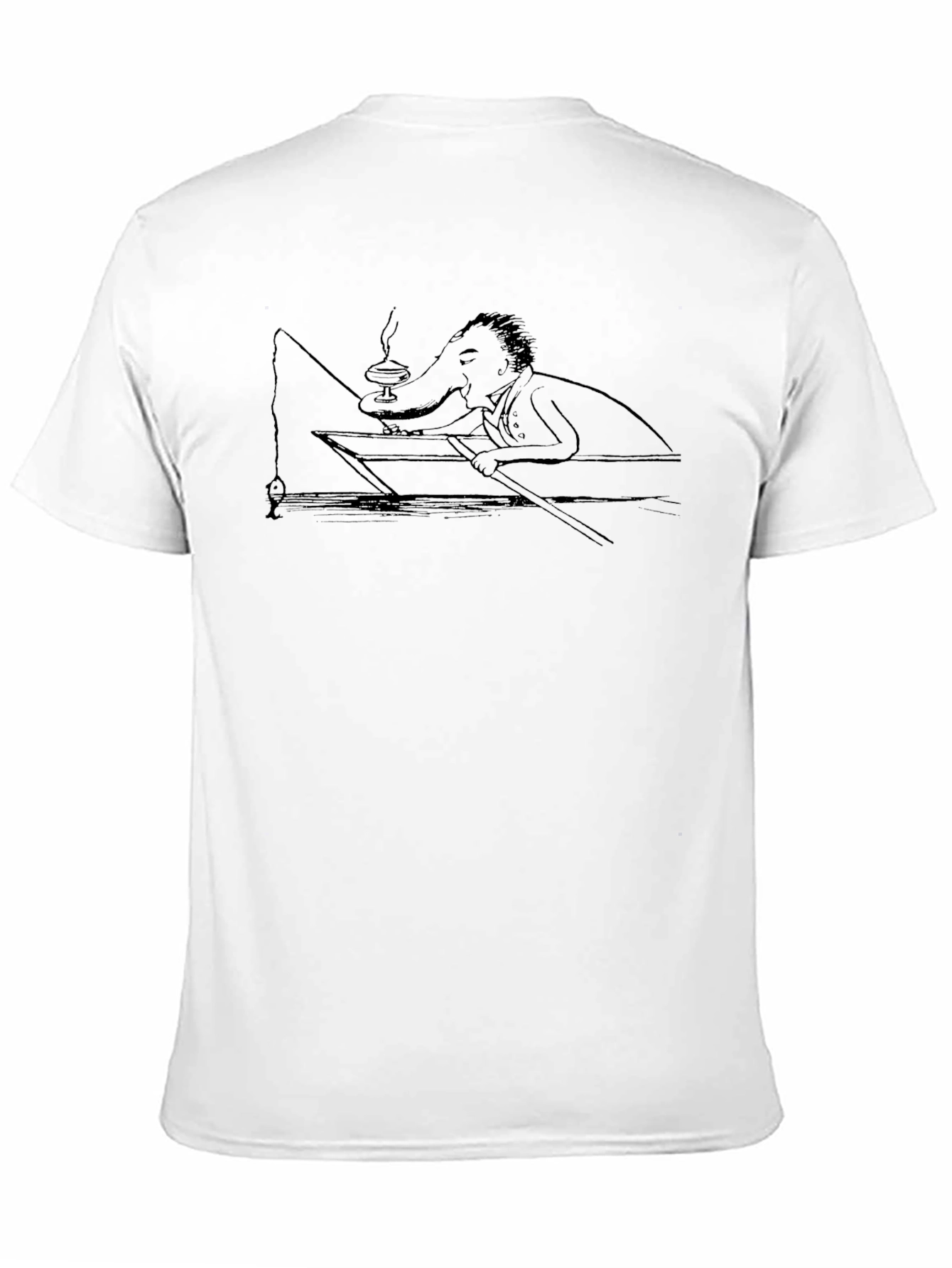 Fishing Man Graphic Black T-Shirt