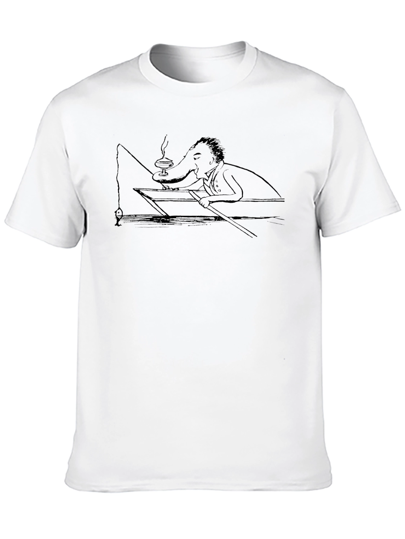 Fishing Man Graphic Black T-Shirt