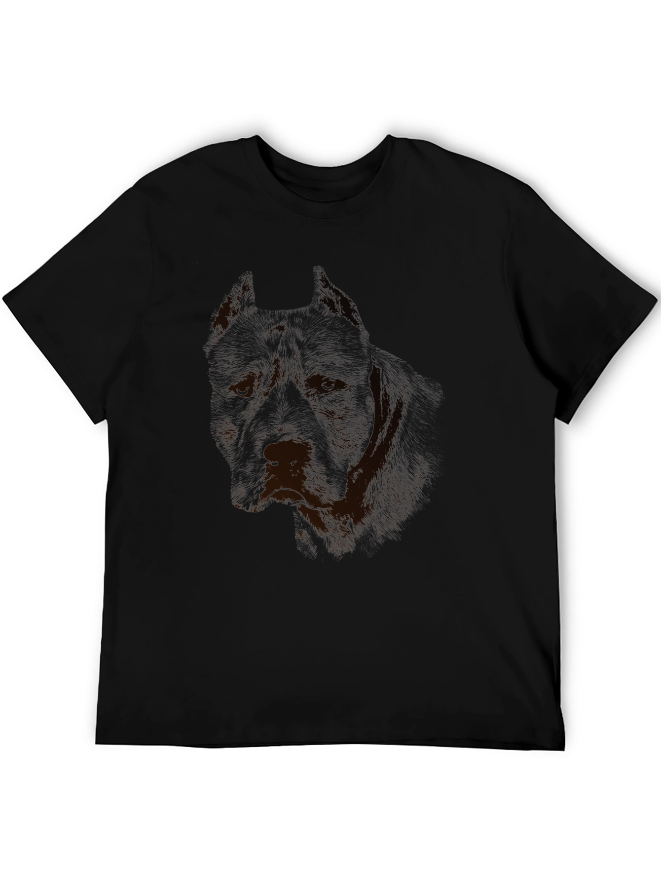 Mens Black Graphic Tee - Pitbull Design