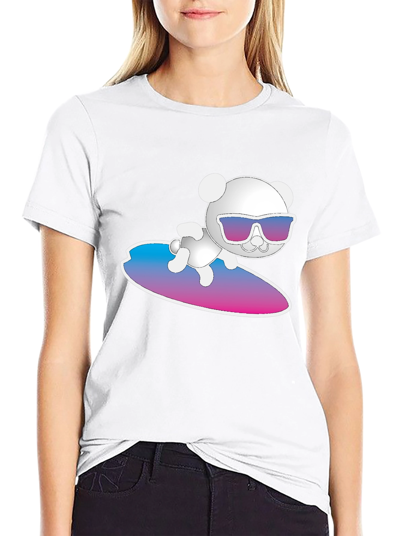 Cool Bear Surfing Graphic T-Shirt
