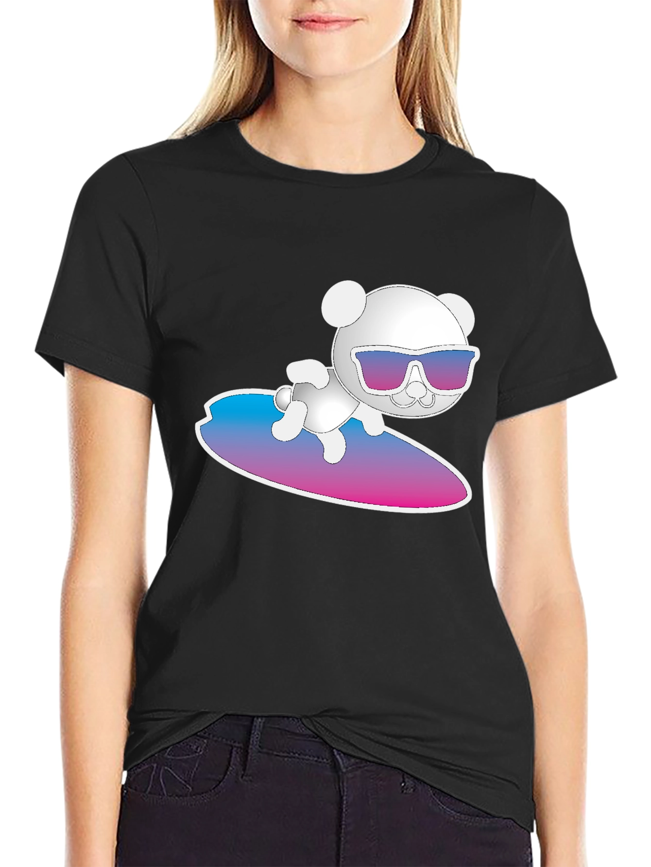 Cool Bear Surfing Graphic T-Shirt