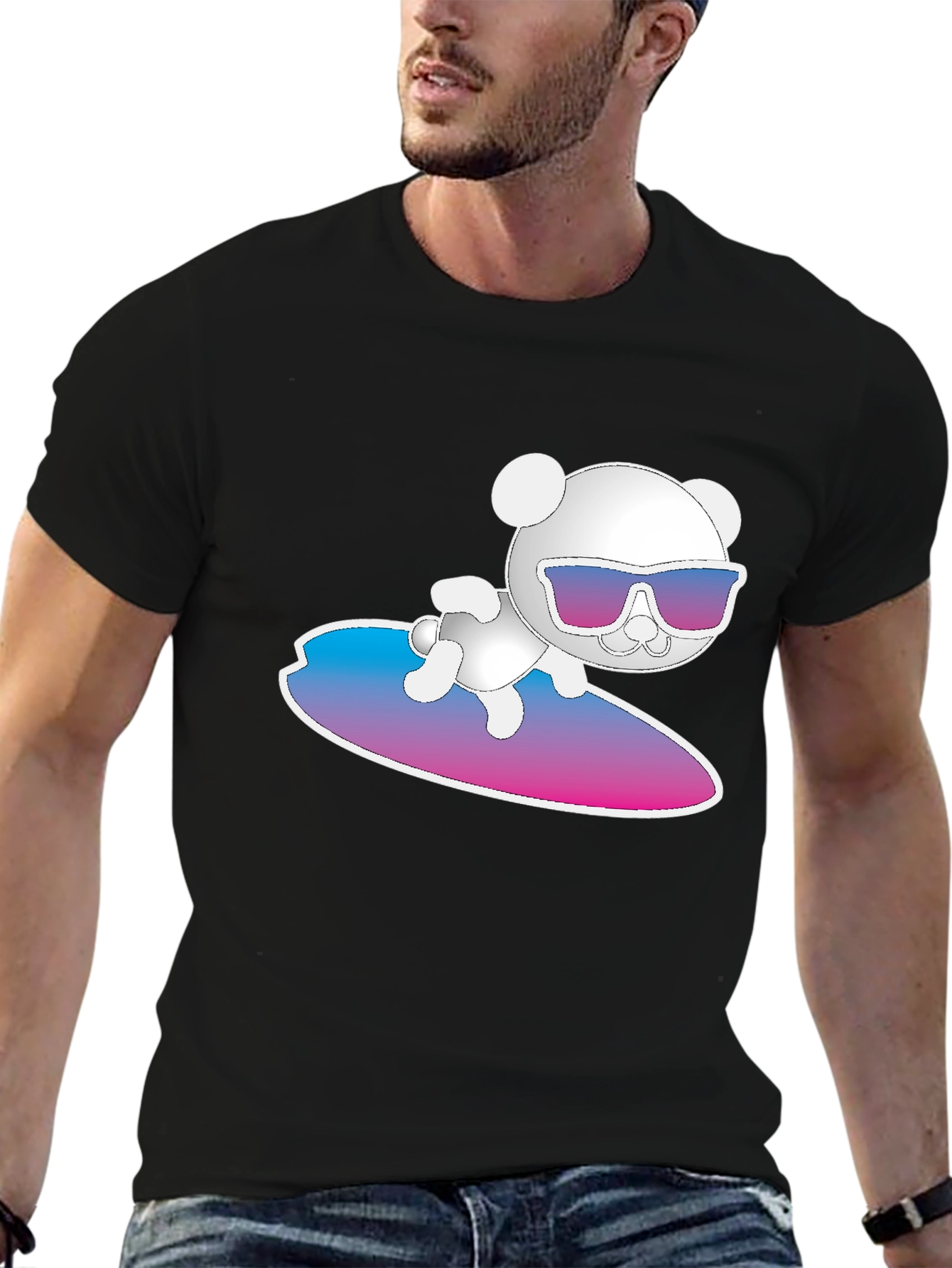 Cool Bear Surfing Graphic T-Shirt