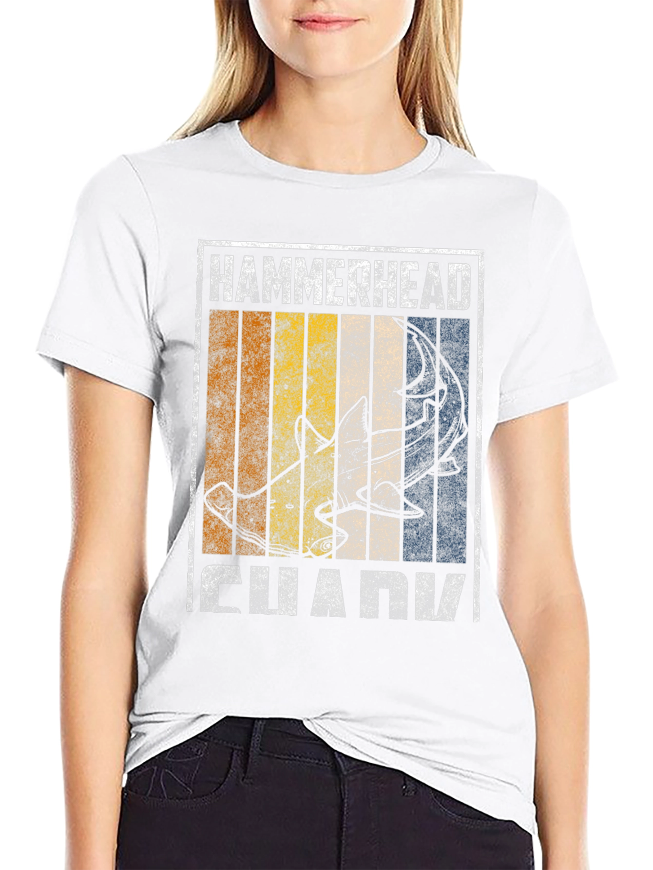 Hammerhead Shark Graphic Tee - Retro Style