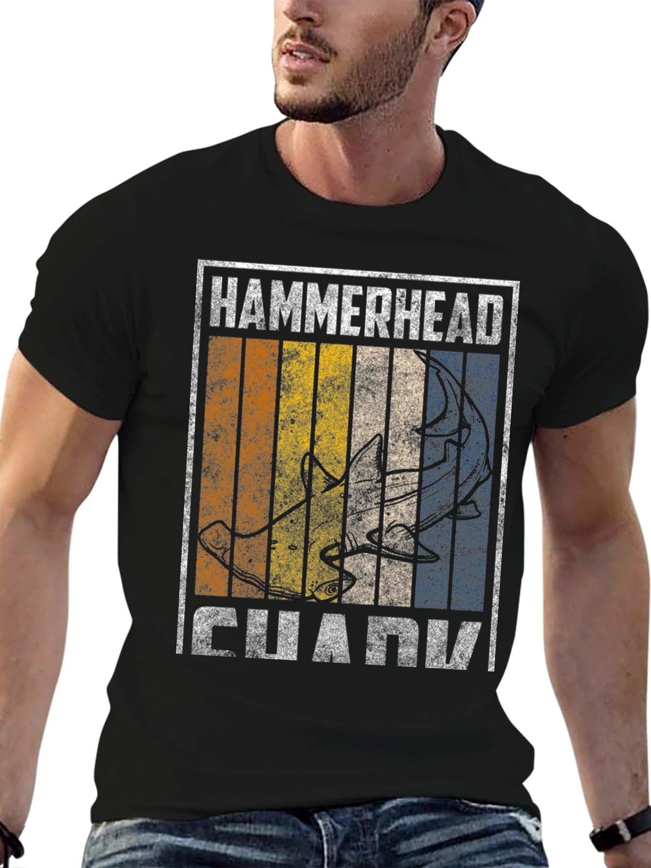 Hammerhead Shark Graphic Tee - Retro Style