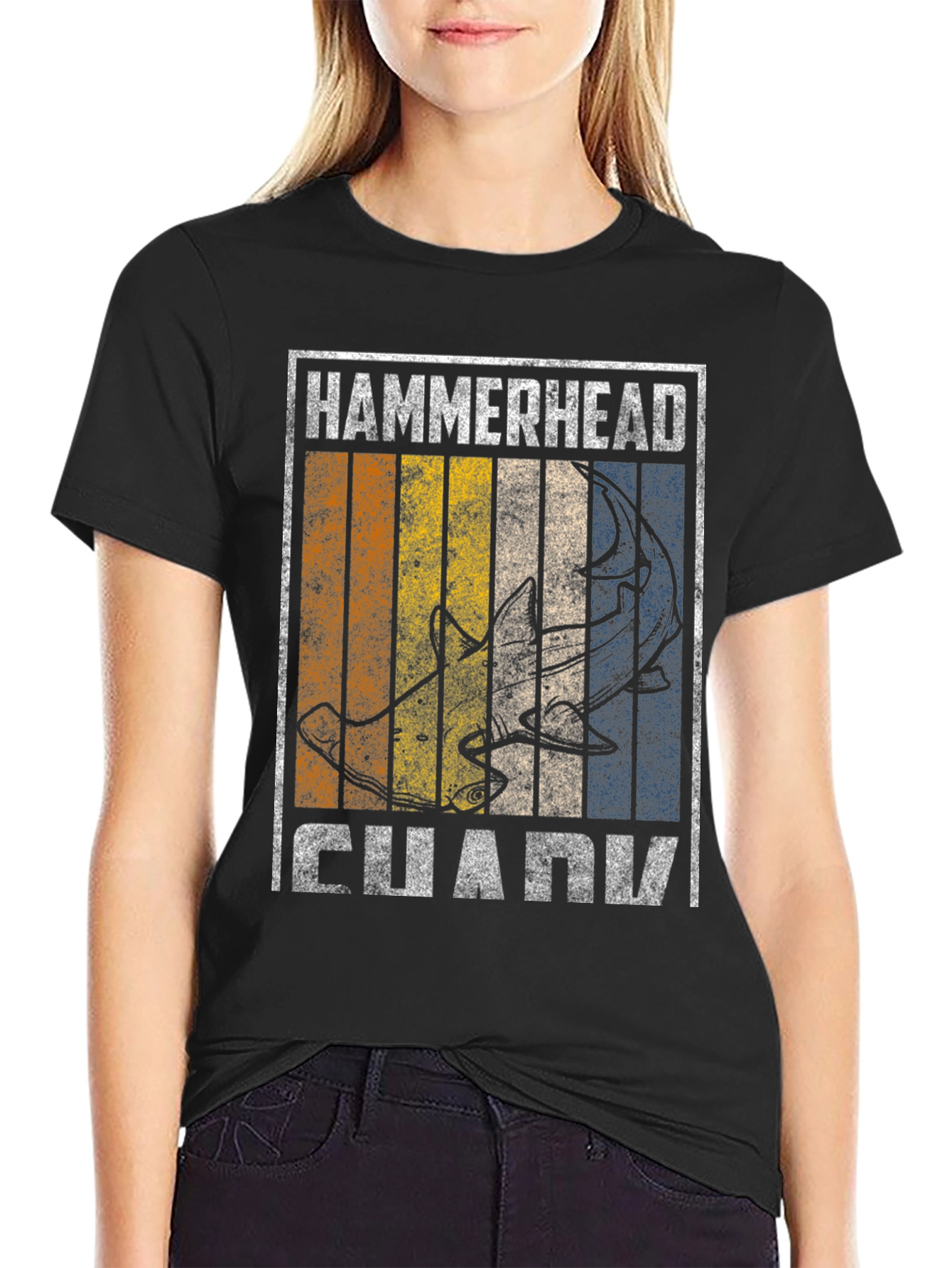 Hammerhead Shark Graphic Tee - Retro Style