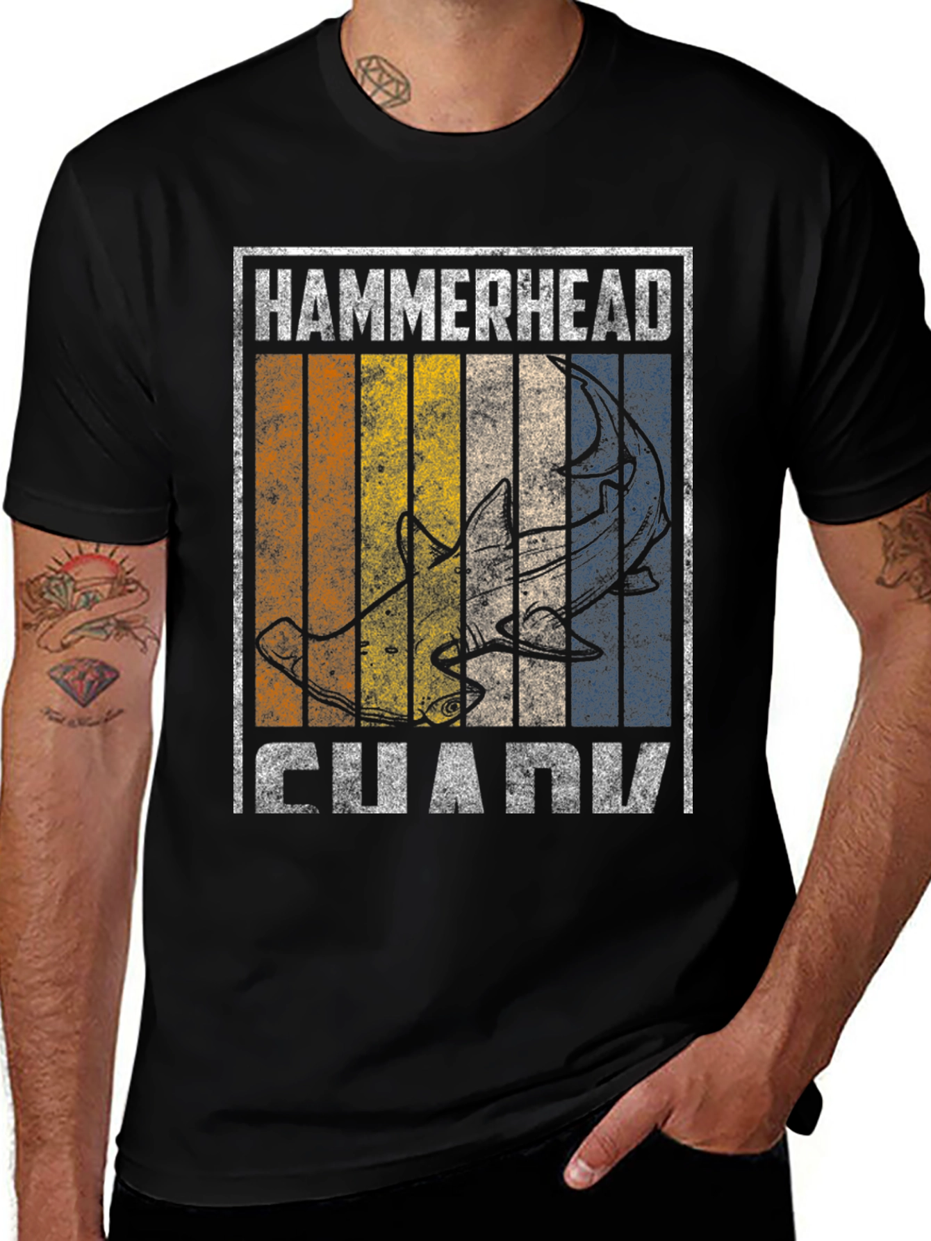 Hammerhead Shark Graphic Tee - Retro Style