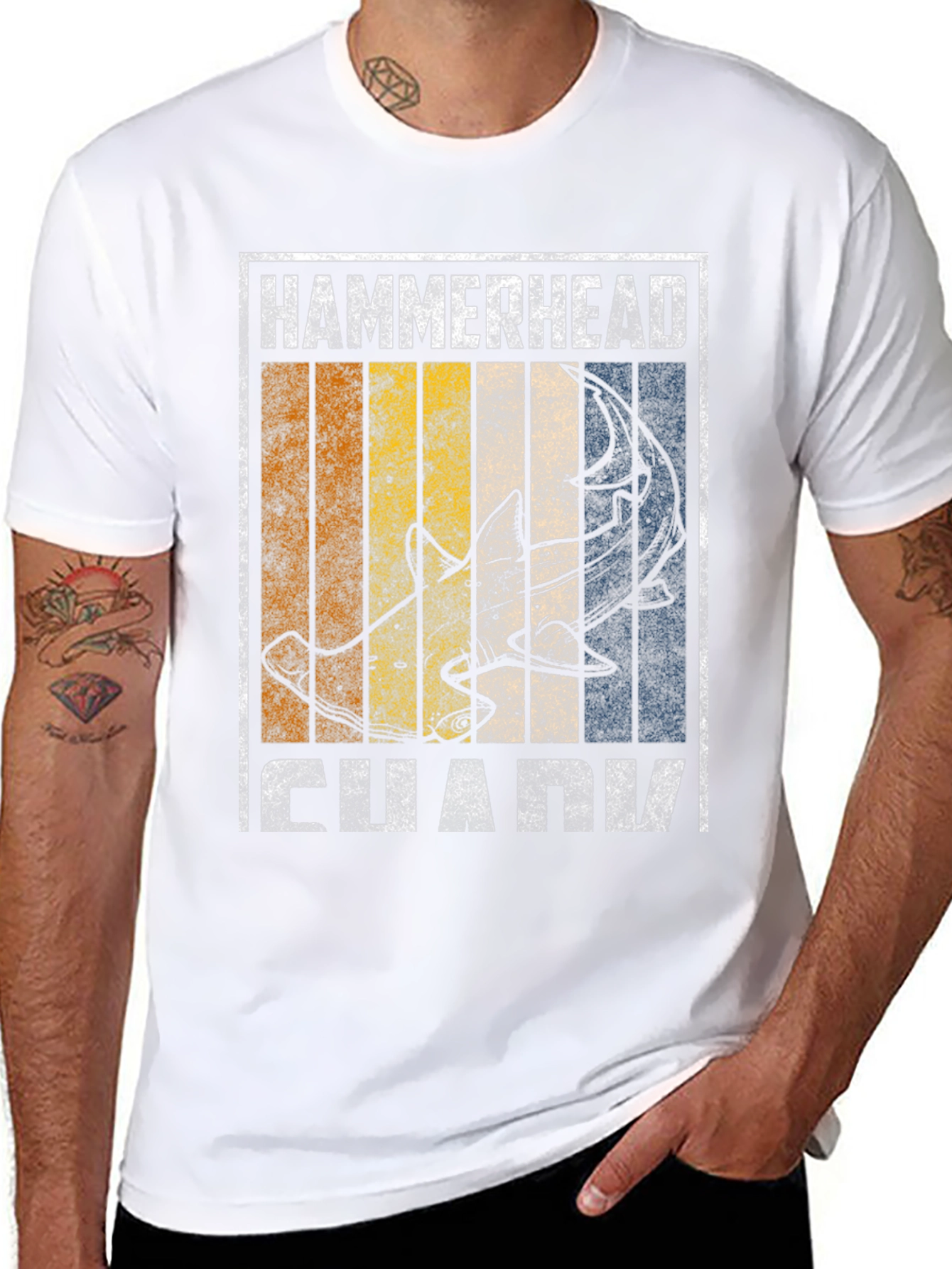 Hammerhead Shark Graphic Tee - Retro Style