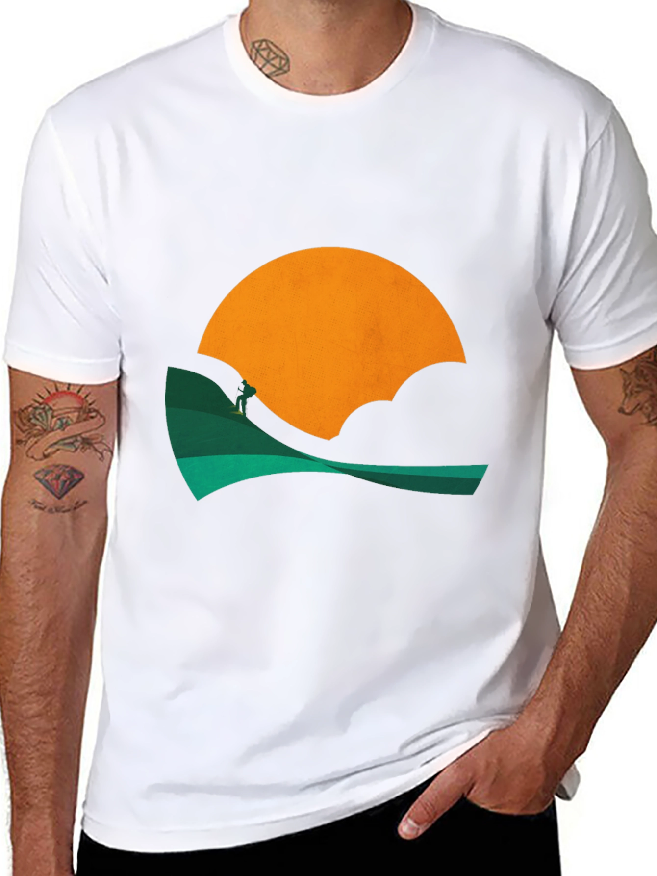 Sunset Hiker Graphic Tee - Black