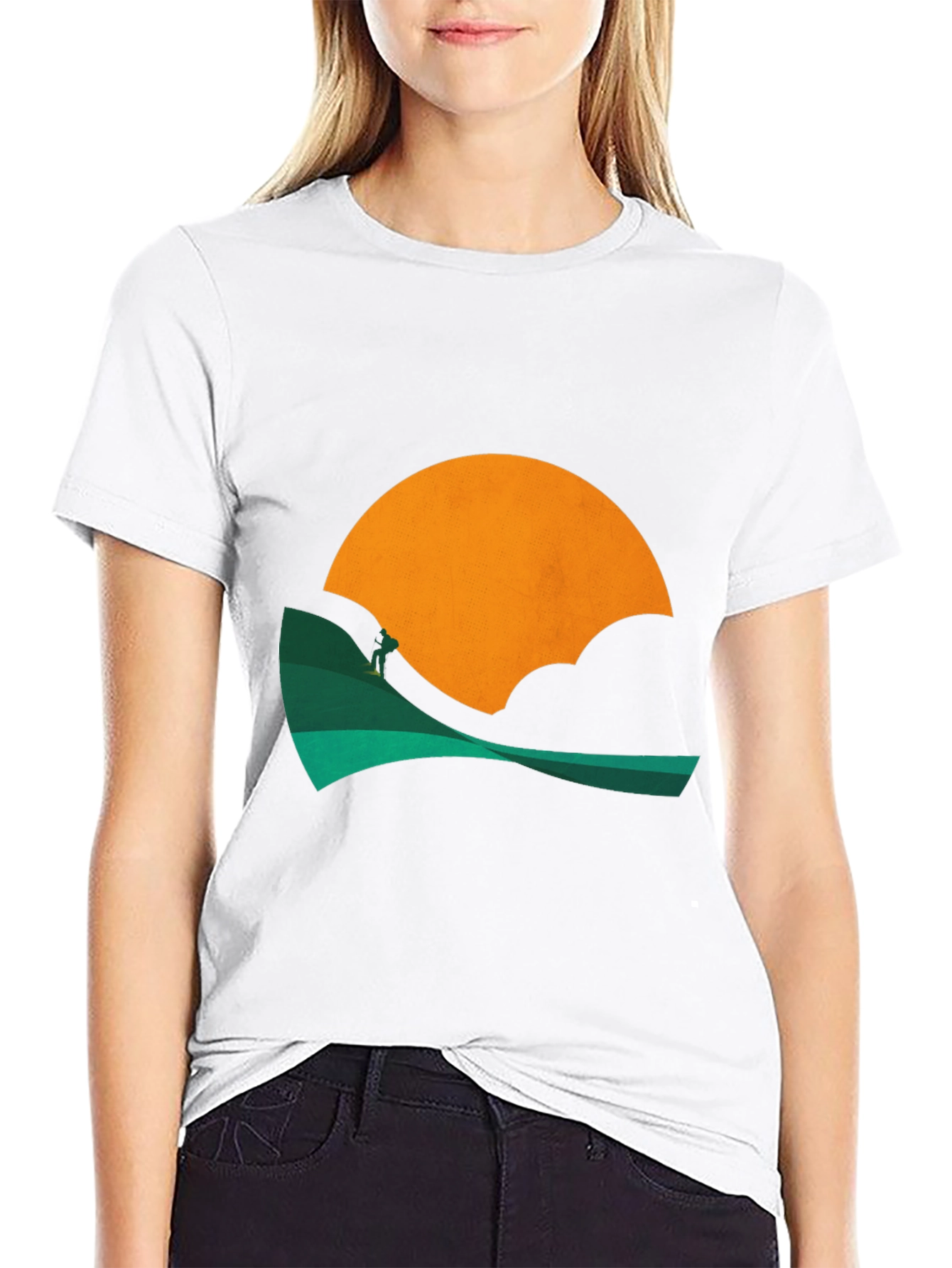 Sunset Hiker Graphic Tee - Black