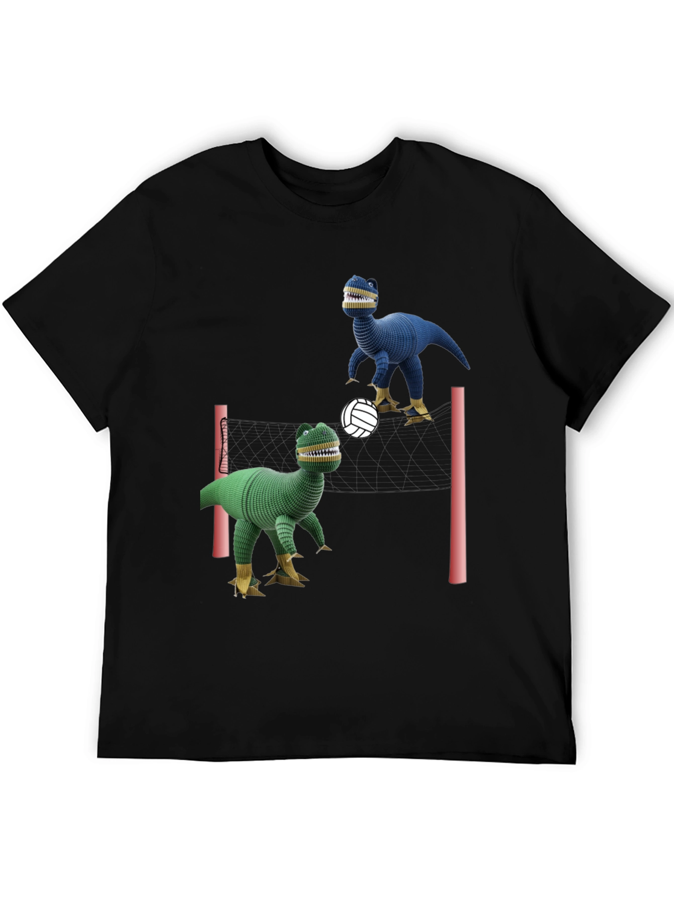 Dino Volleyball Black T-Shirt
