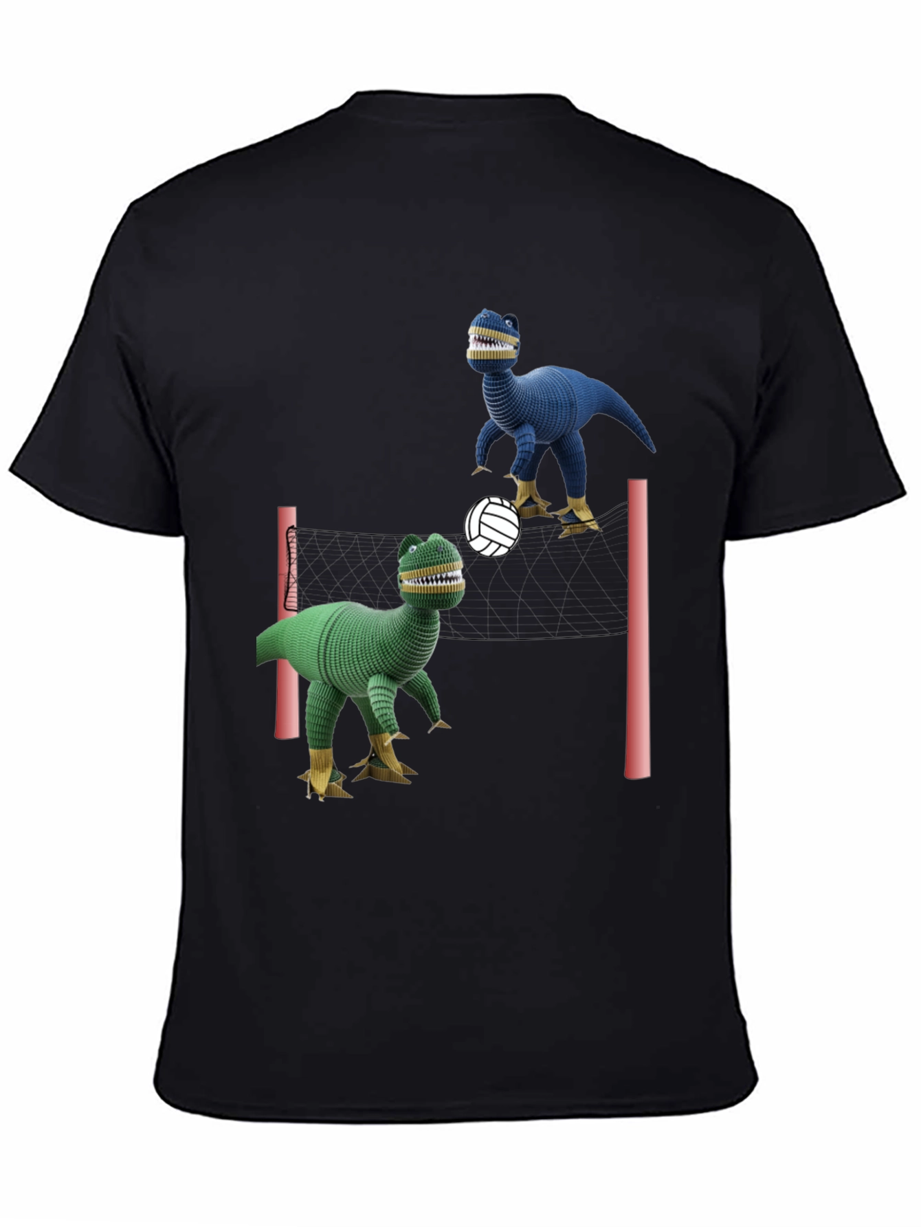 Dino Volleyball Black T-Shirt