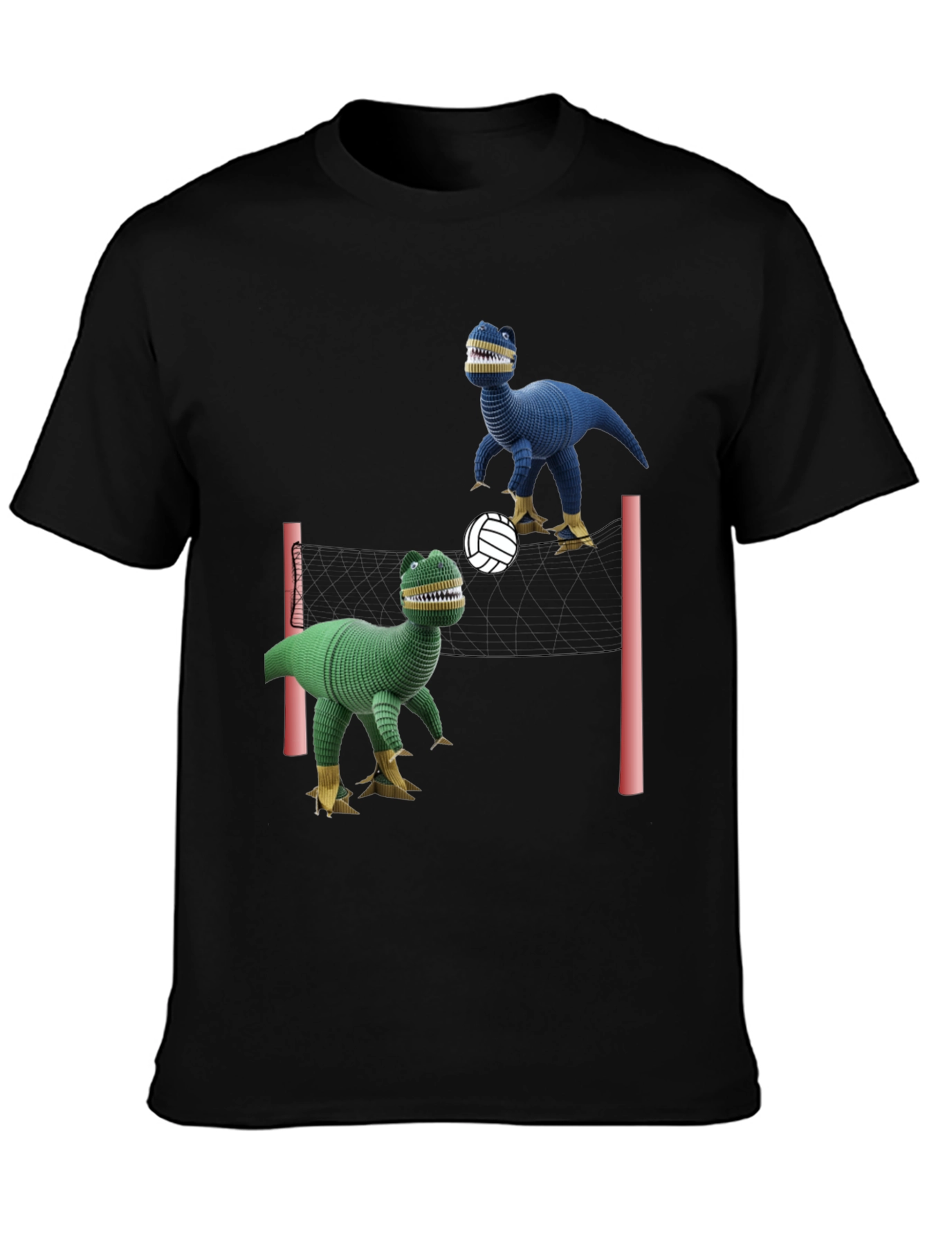 Dino Volleyball Black T-Shirt