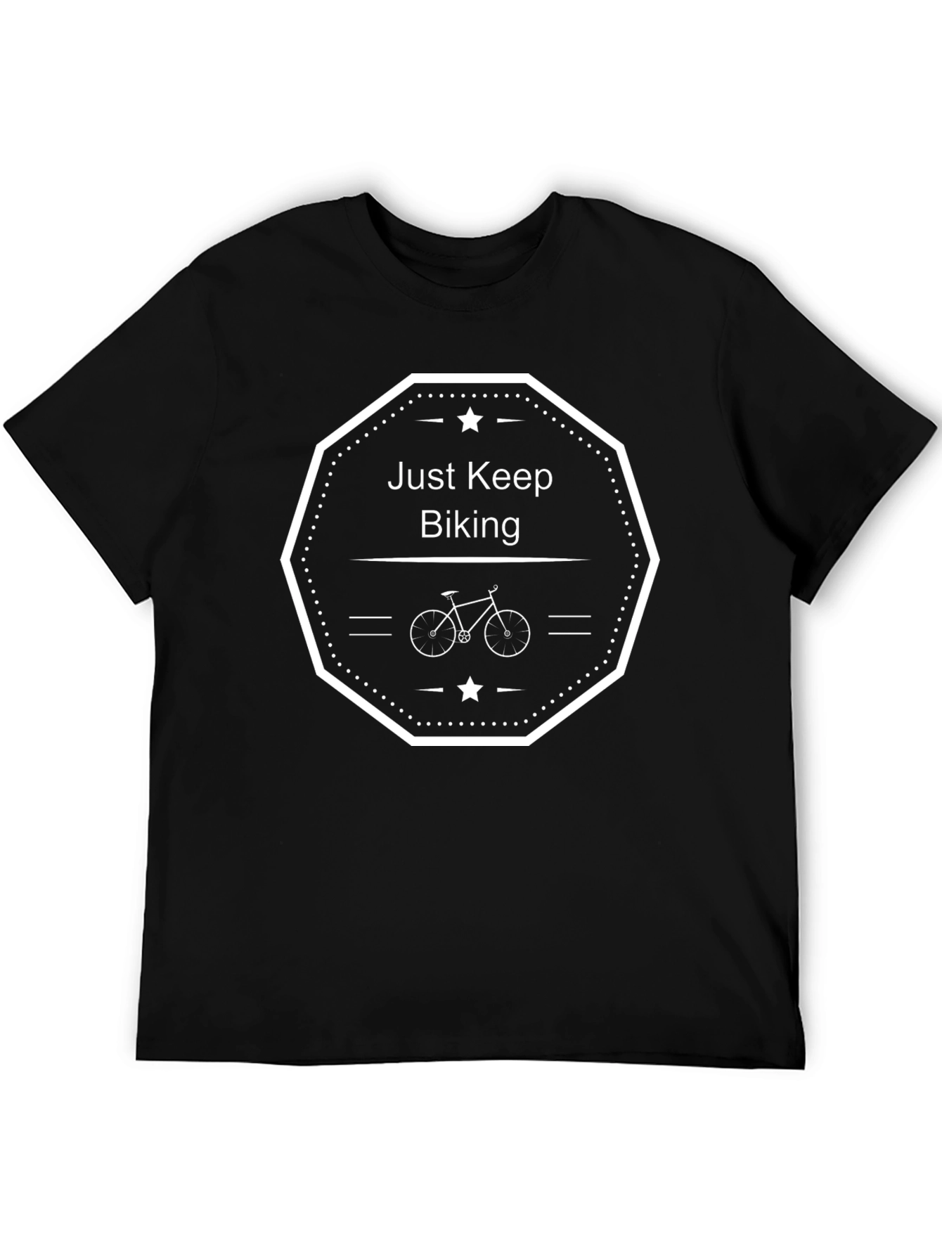 Just Keep Biking Graphic Tee - Black