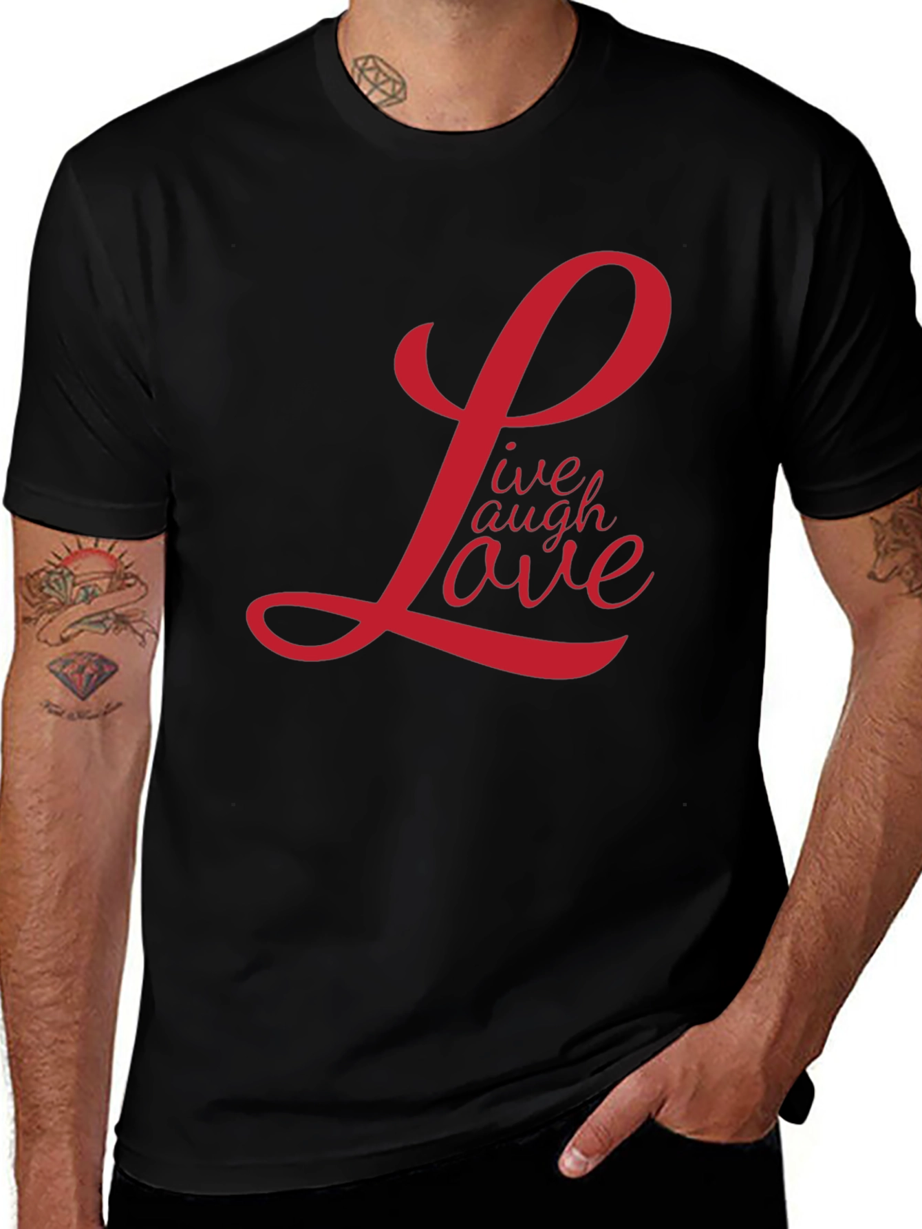 Live Laugh Love Graphic T-Shirt - Black