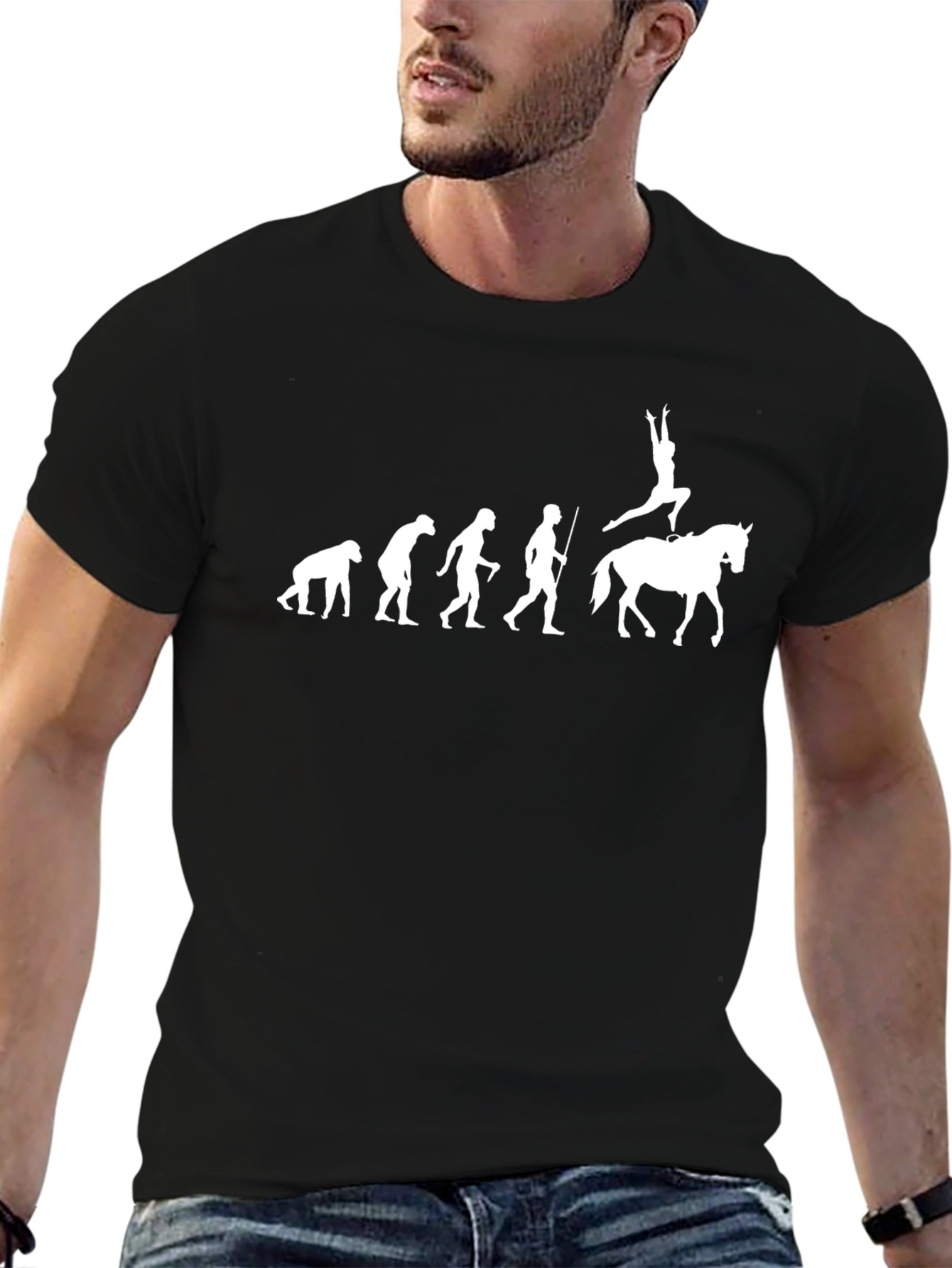 Evolution of Equitation Black T-Shirt