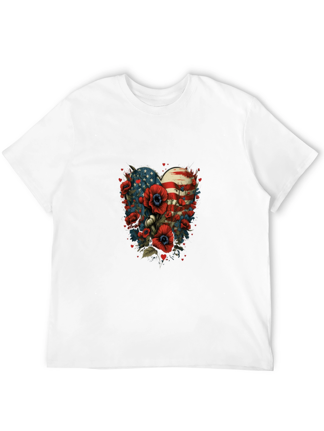 Patriotic Floral Heart T-Shirt