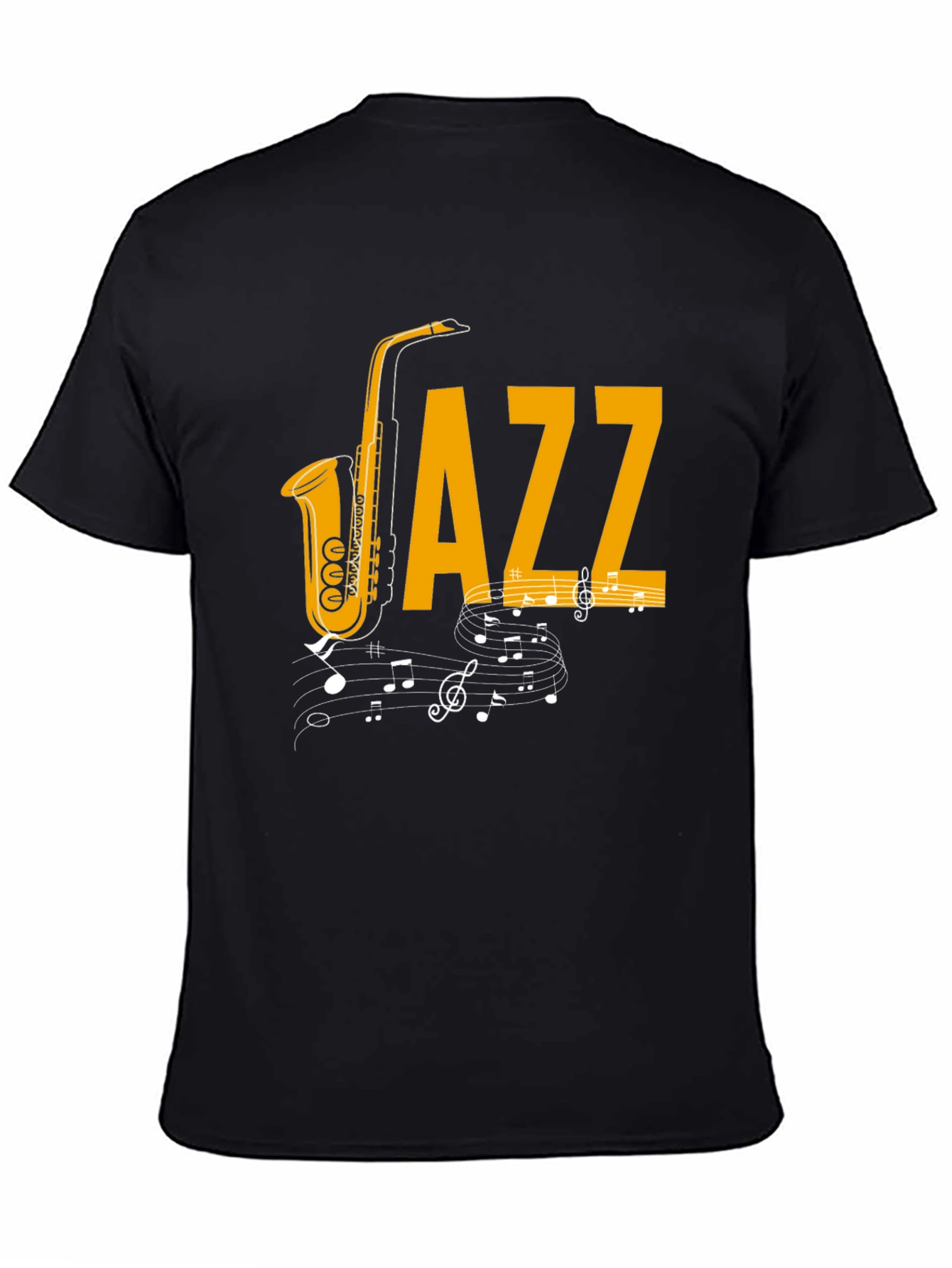 Jazz Music T-Shirt - Saxophone & Notes Graphic Tee