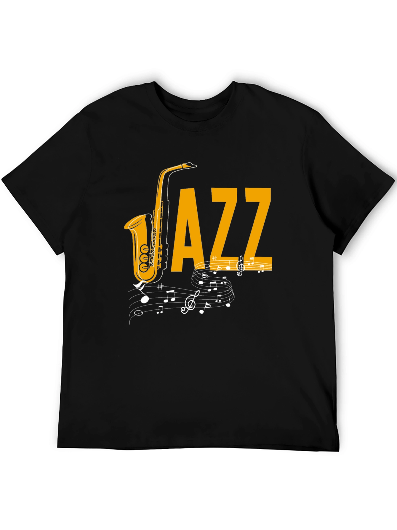 Jazz Music T-Shirt - Saxophone & Notes Graphic Tee