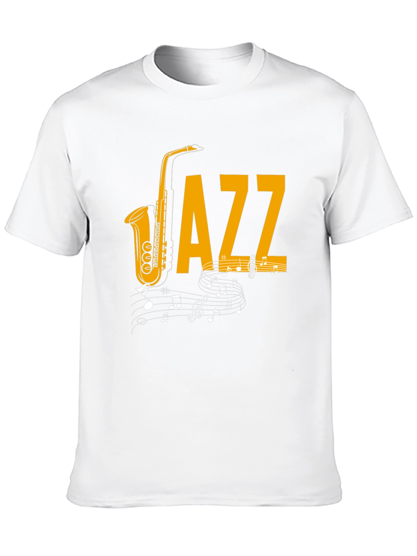 Jazz Music T-Shirt - Saxophone & Notes Graphic Tee