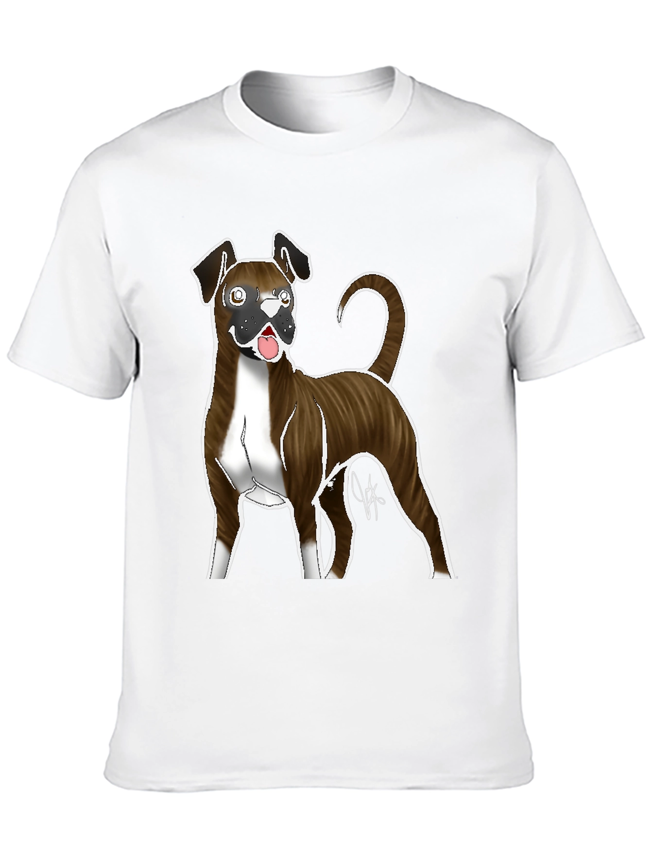 Boxer Dog Graphic Tee - Mens Black T-Shirt