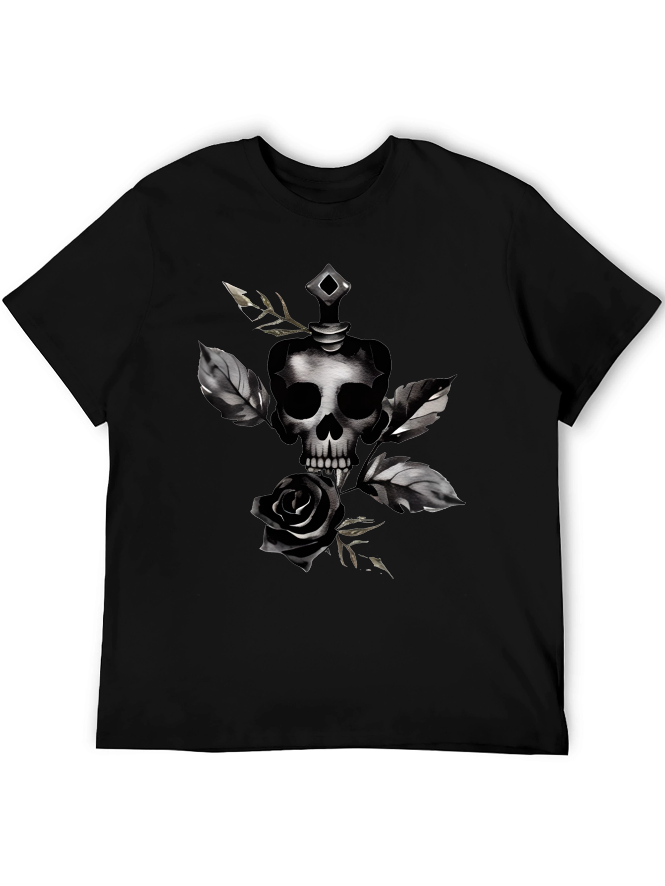 Skull & Rose Graphic Black T-Shirt