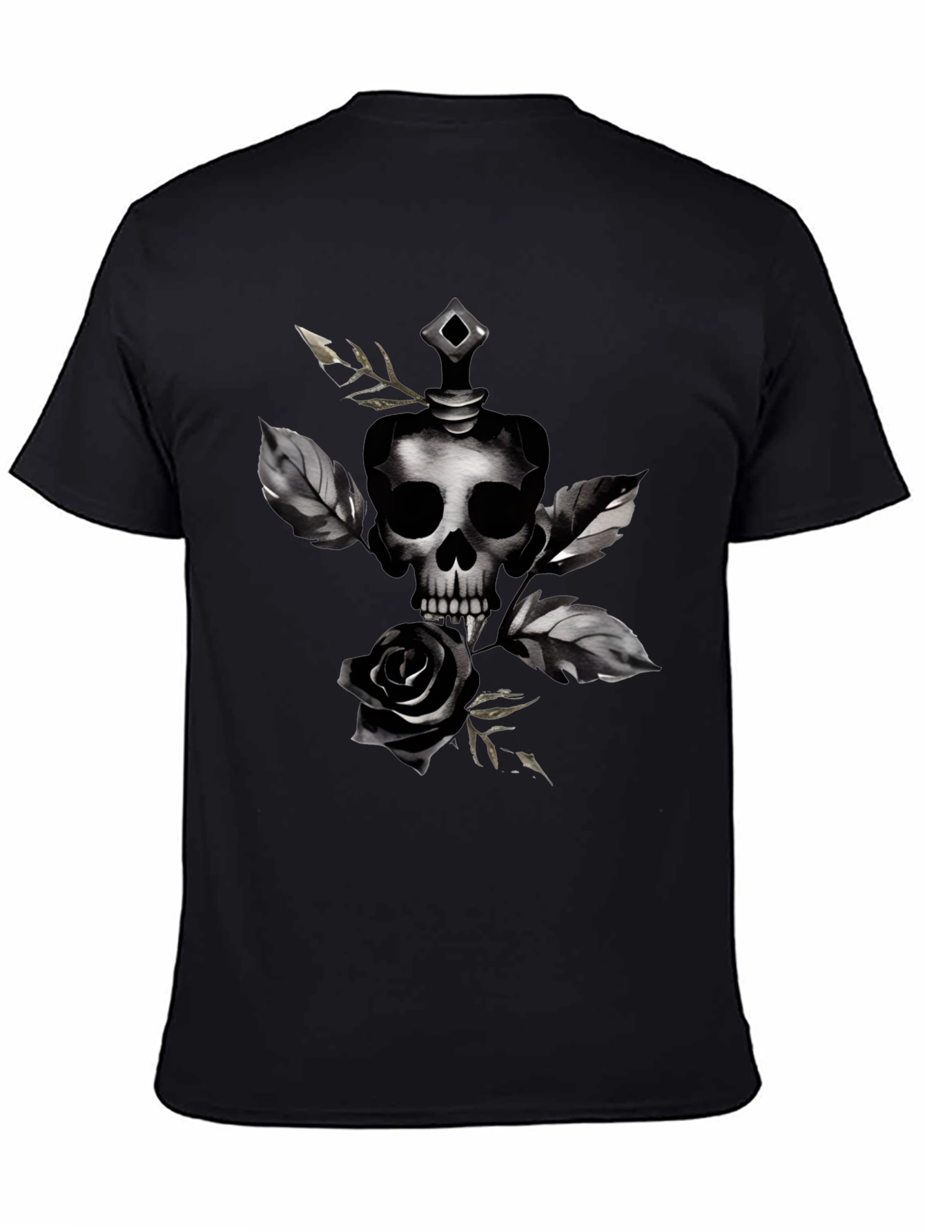 Skull & Rose Graphic Black T-Shirt
