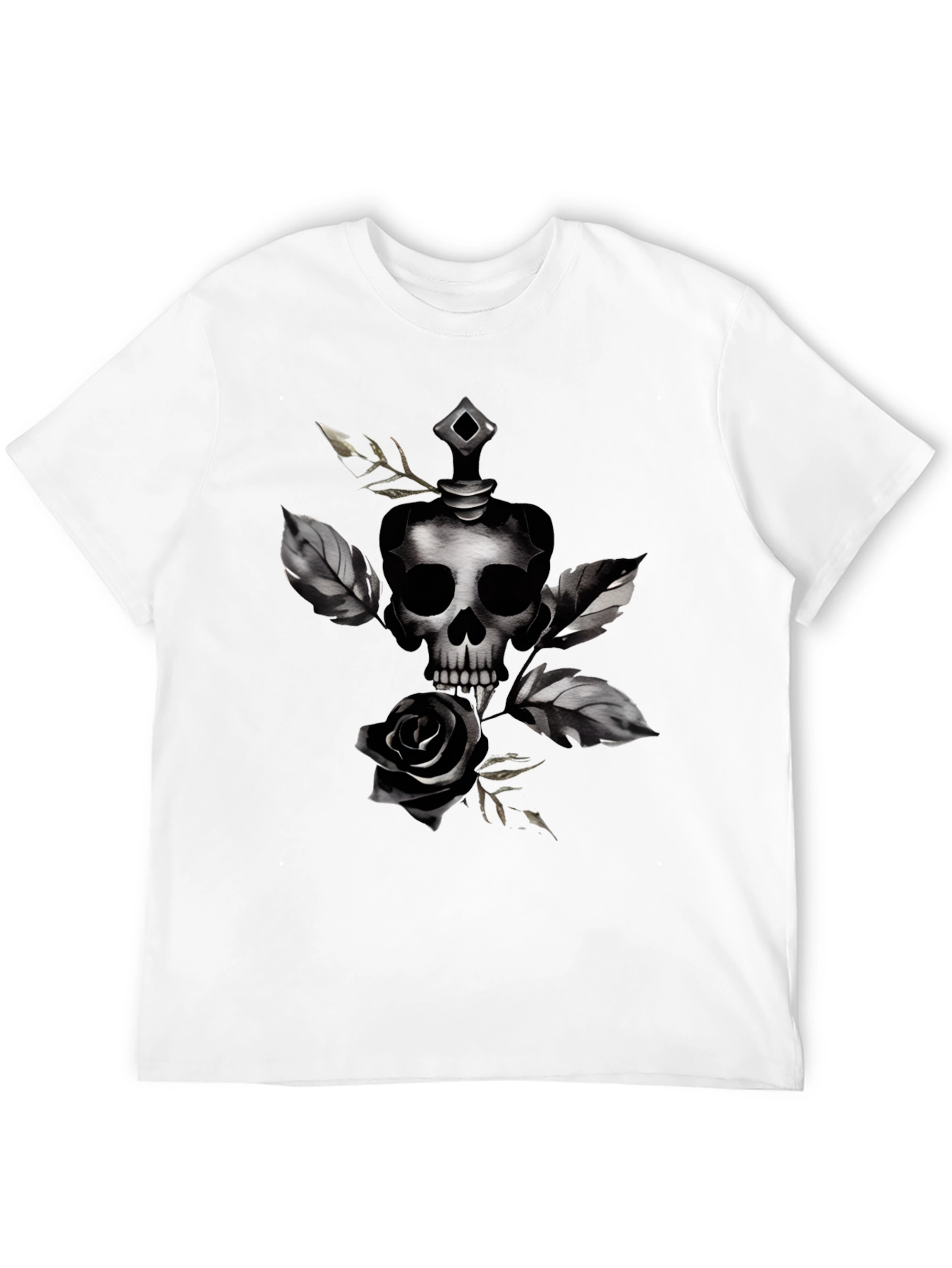 Skull & Rose Graphic Black T-Shirt