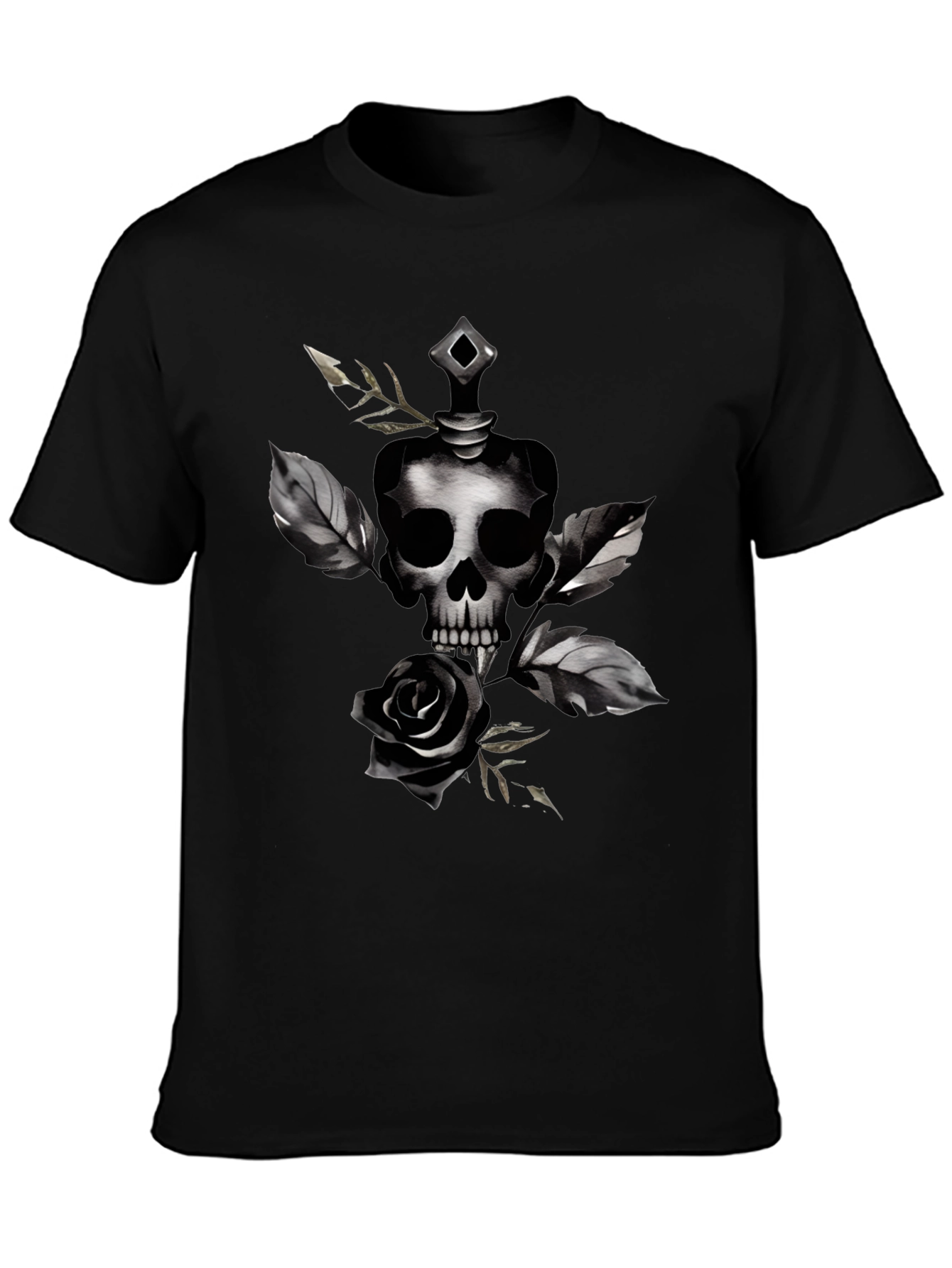 Skull & Rose Graphic Black T-Shirt