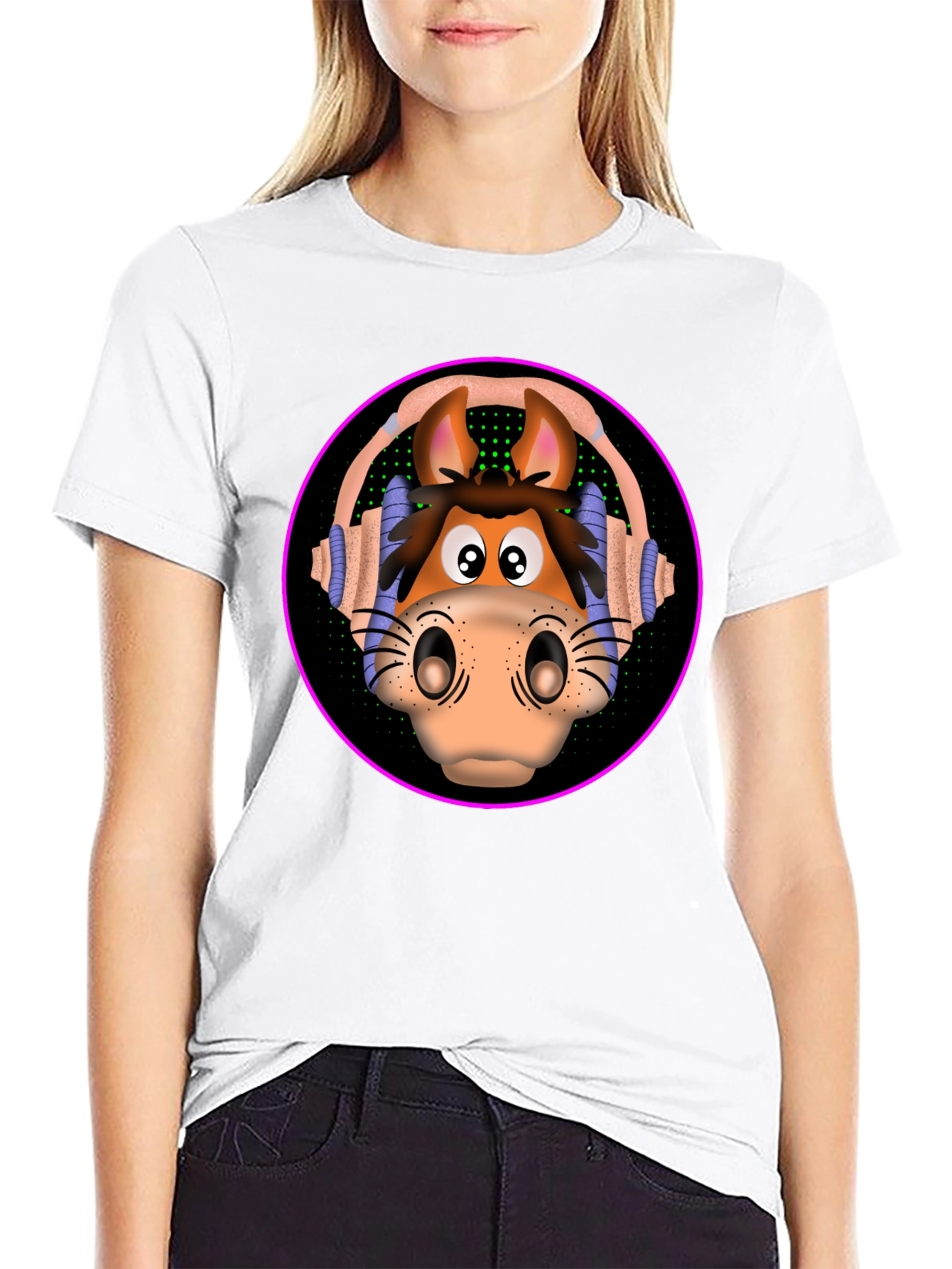 Horse Head Headphones T-Shirt