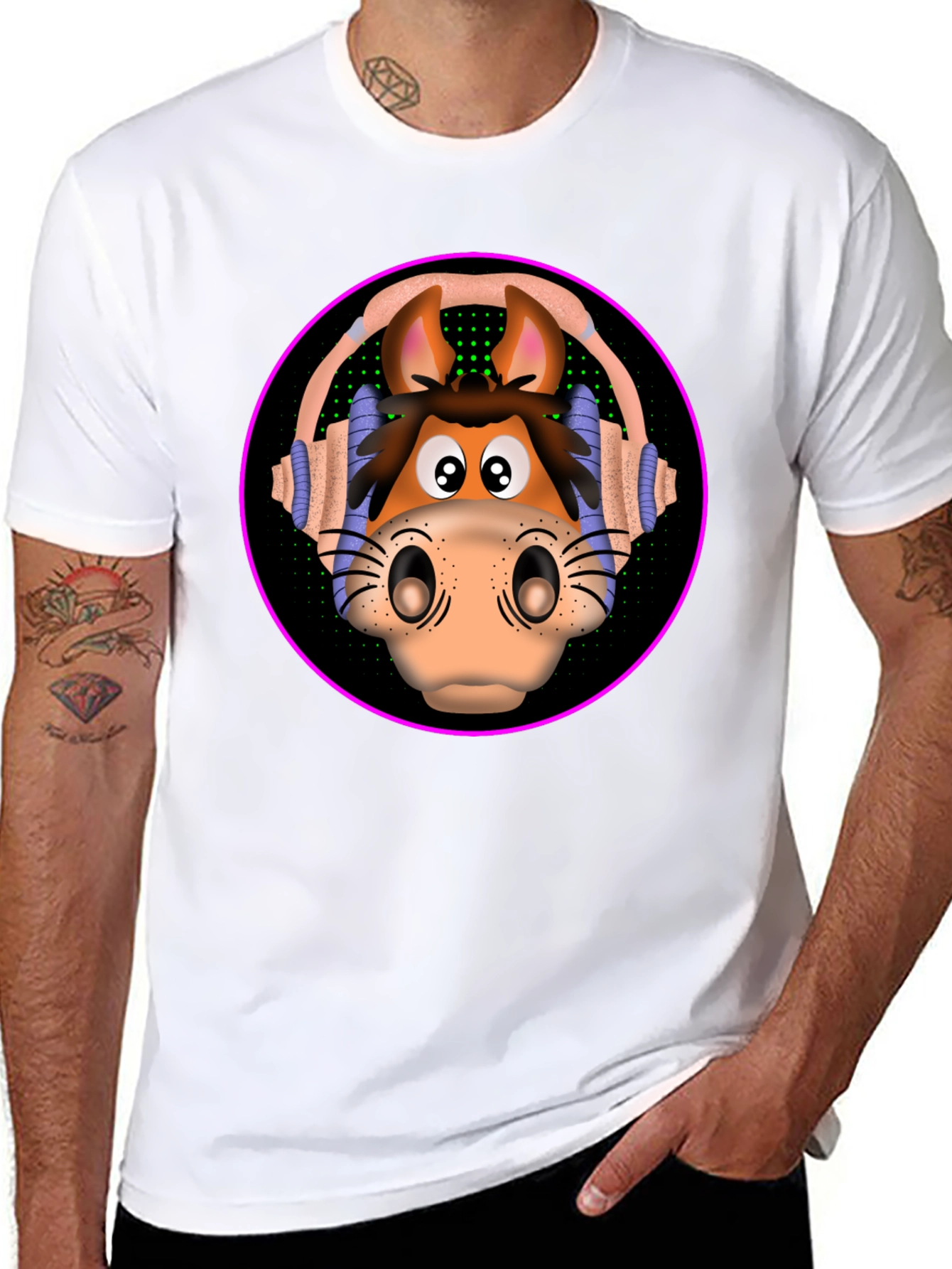Horse Head Headphones T-Shirt