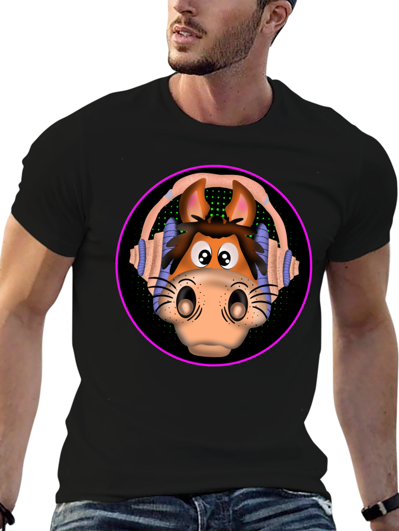 Horse Head Headphones T-Shirt