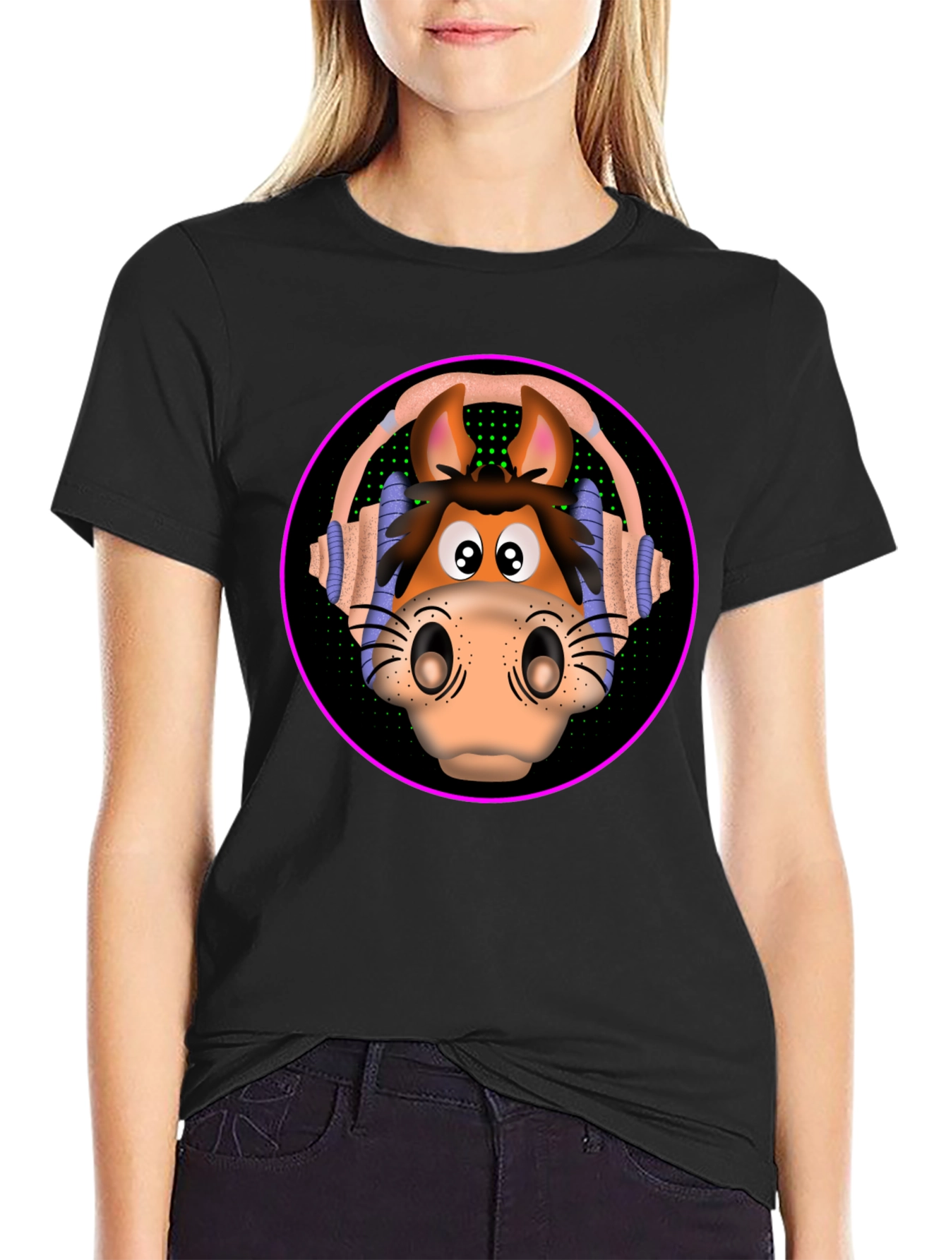 Horse Head Headphones T-Shirt