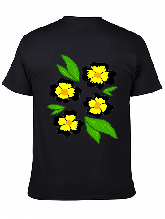 Black Floral T-Shirt - Casual Wear