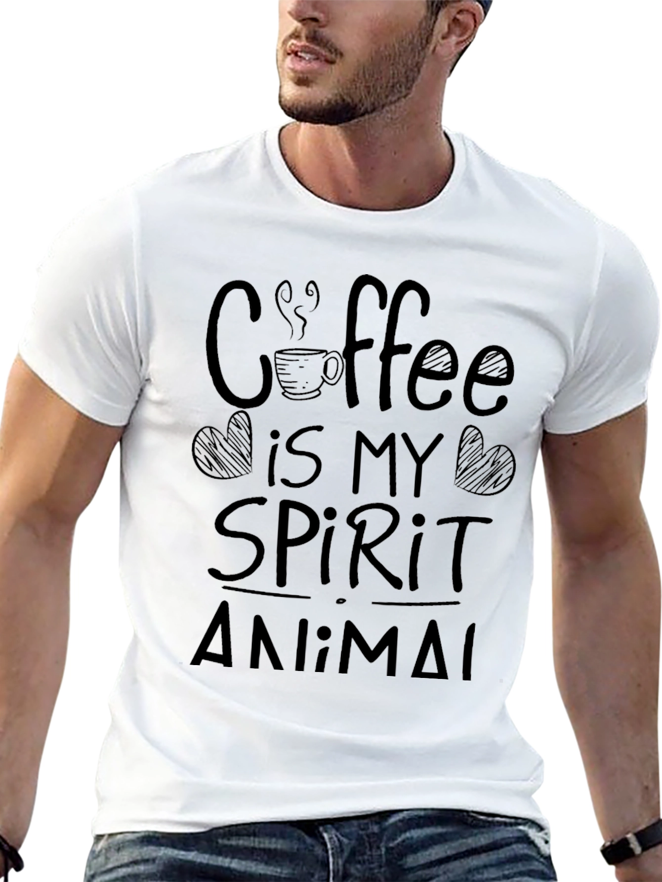 Coffee is My Spirit Animal T-Shirt Black