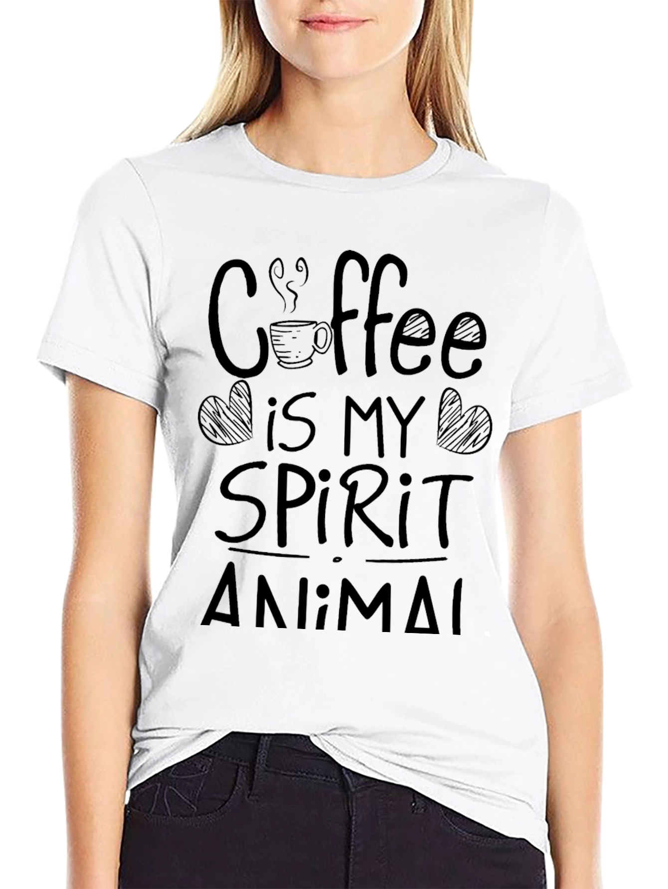 Coffee is My Spirit Animal T-Shirt Black