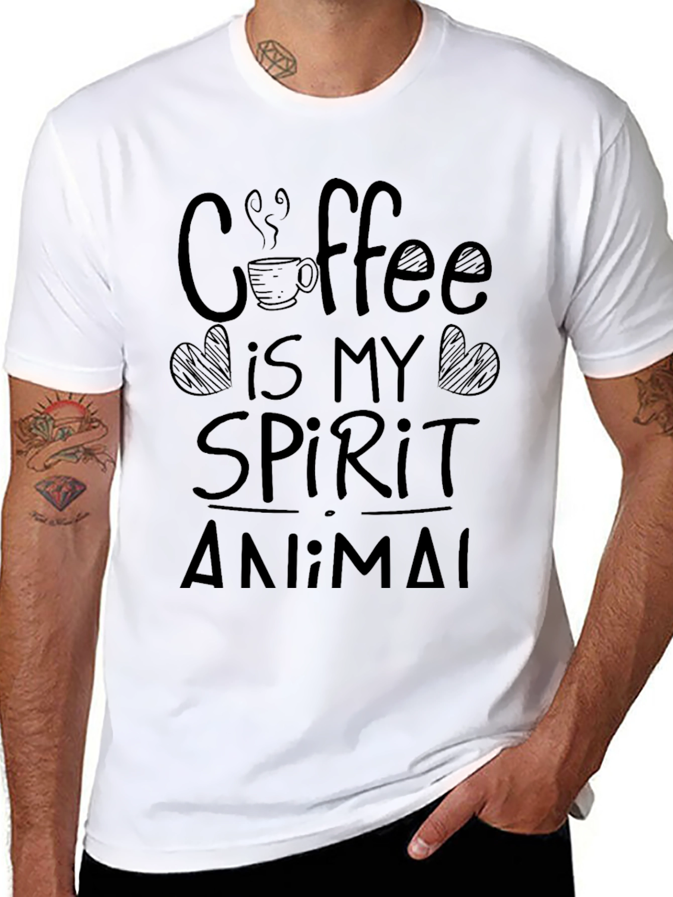 Coffee is My Spirit Animal T-Shirt Black