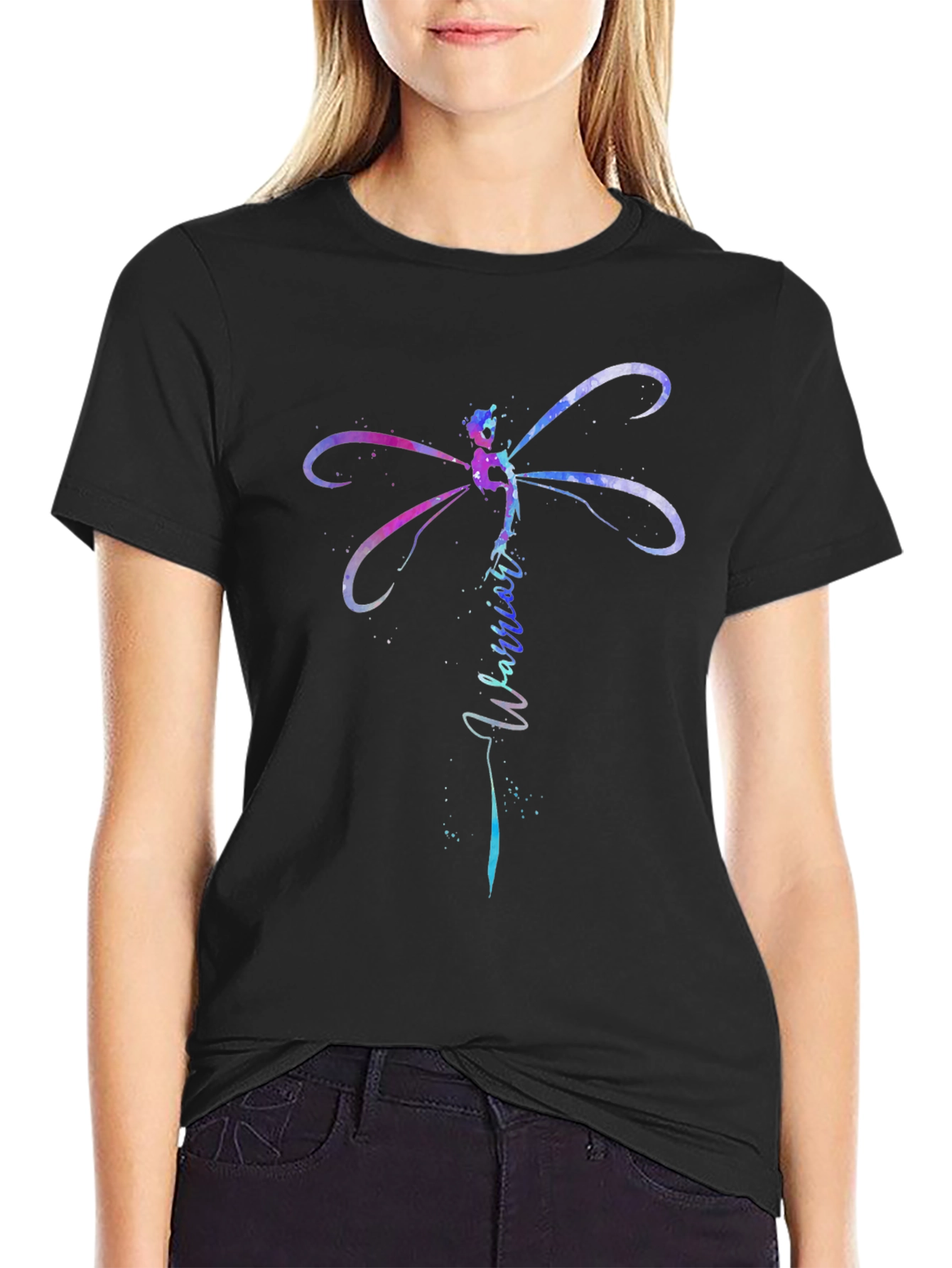 Warrior Dragonfly Graphic Tee - Black