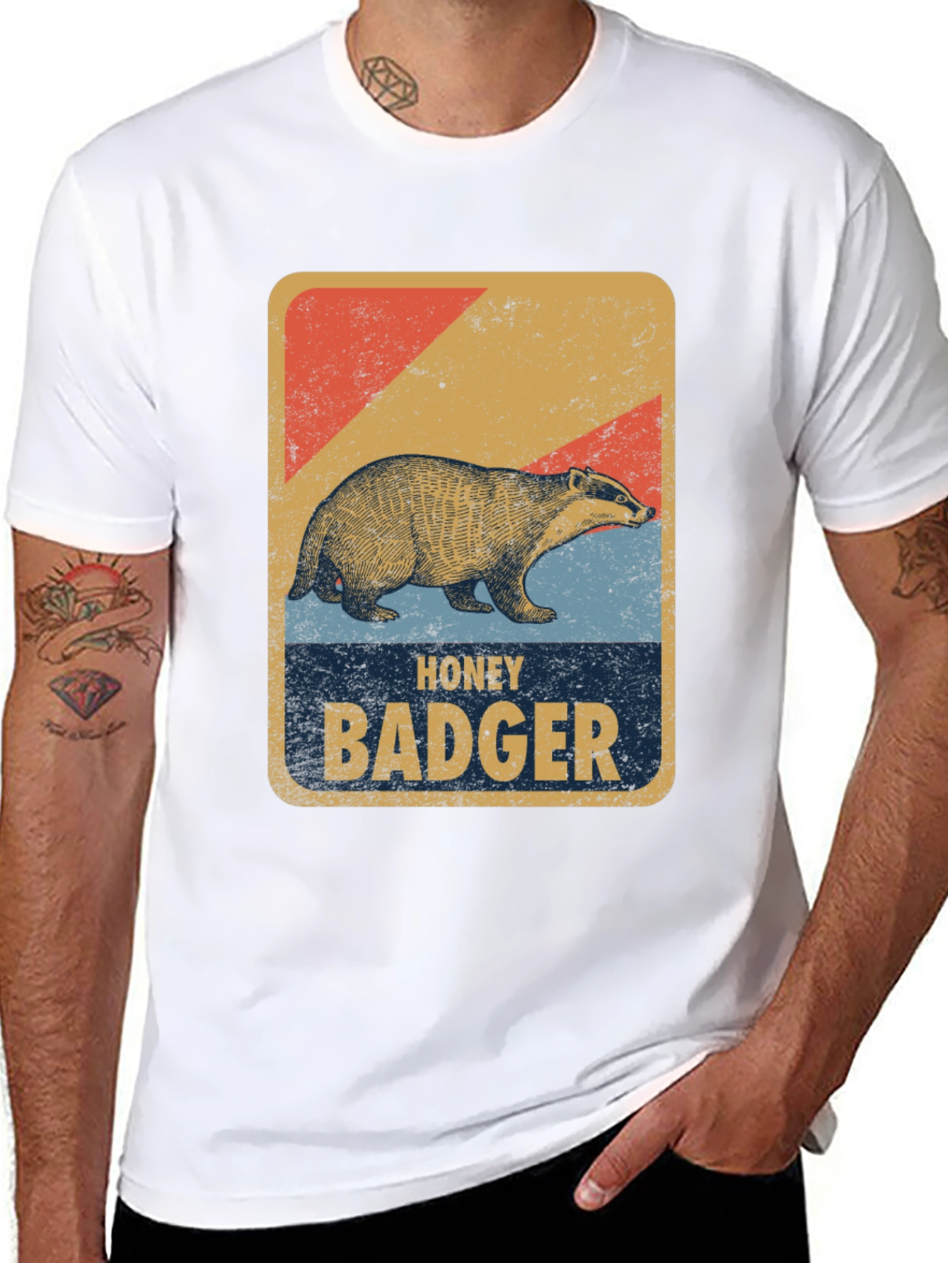 Honey Badger Retro Style Graphic Tee