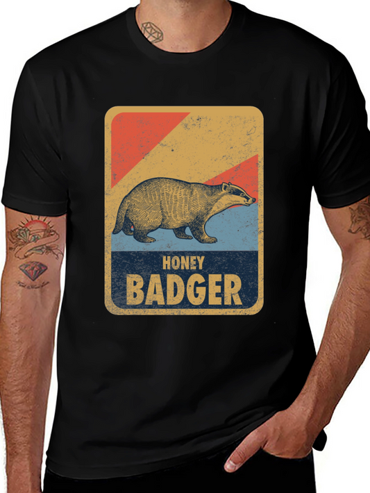 Honey Badger Retro Style Graphic Tee