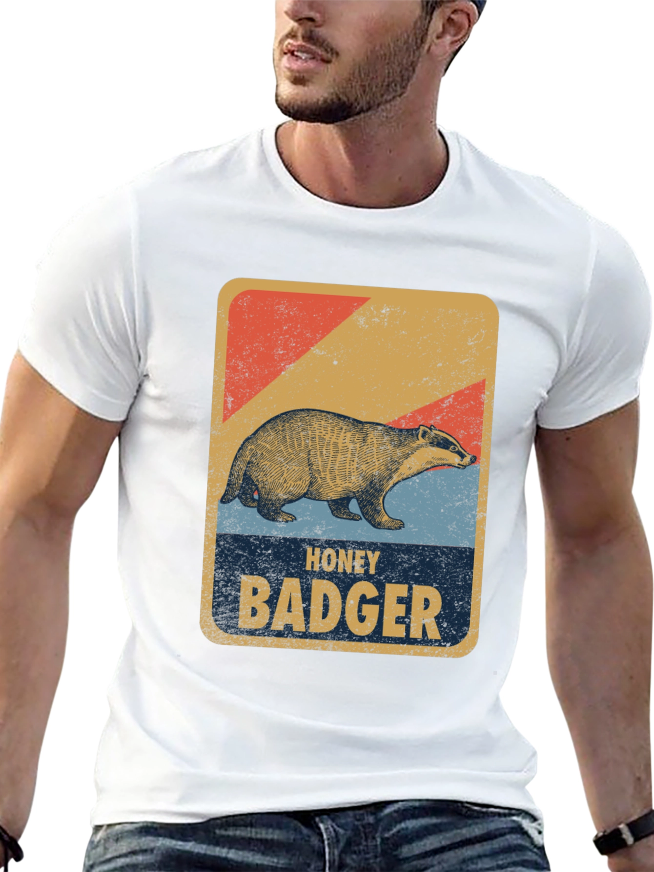 Honey Badger Retro Style Graphic Tee