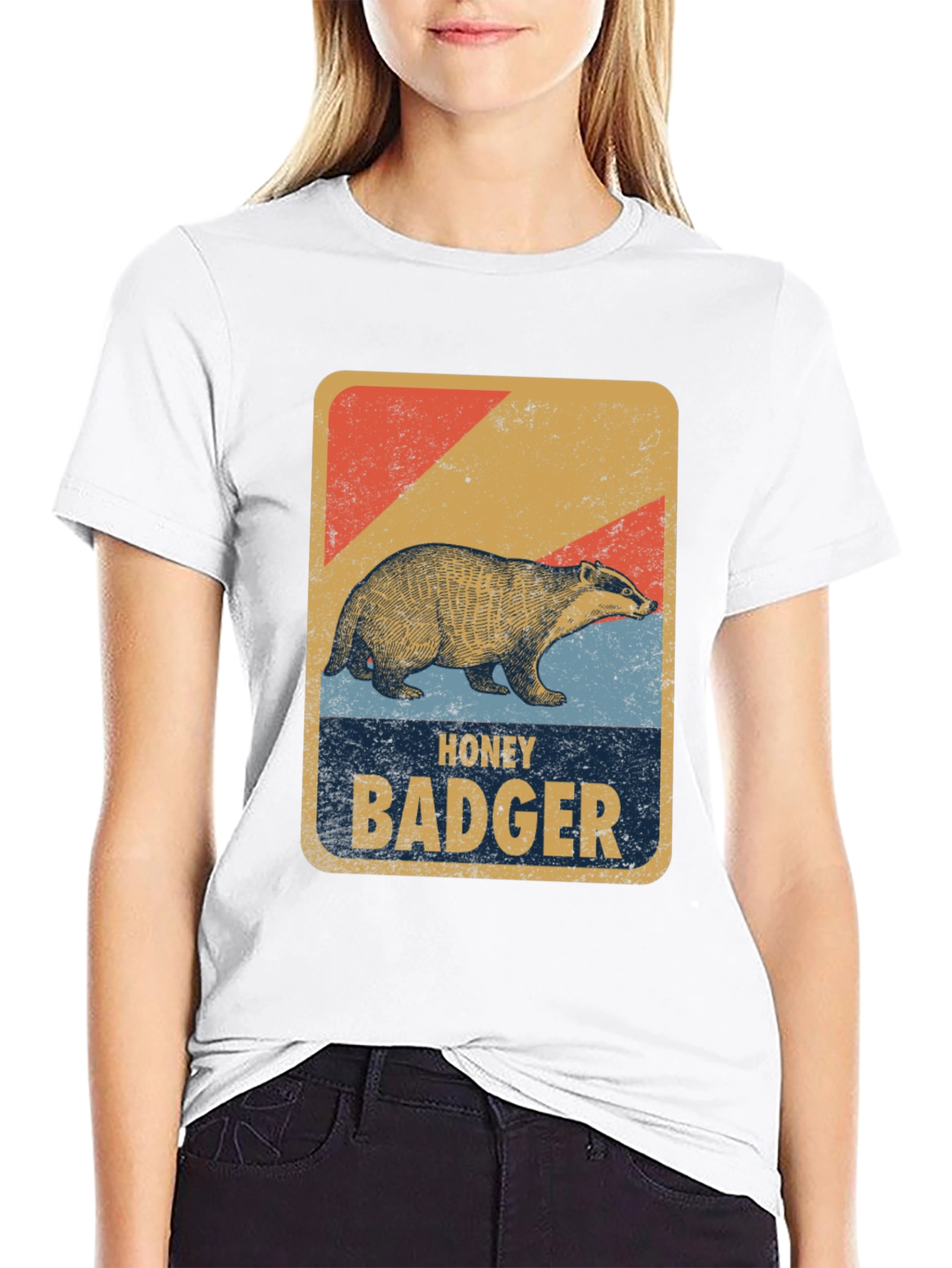 Honey Badger Retro Style Graphic Tee