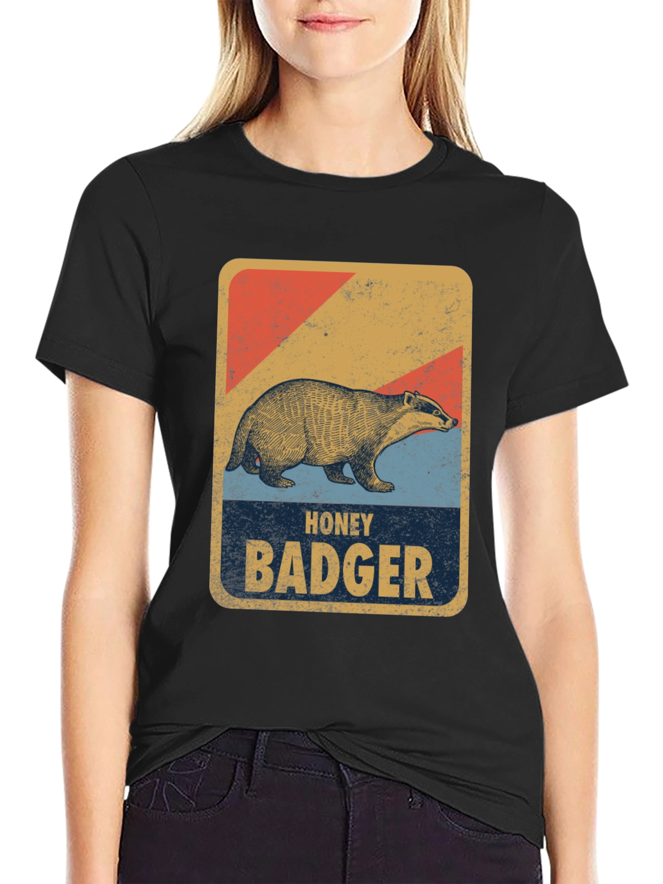 Honey Badger Retro Style Graphic Tee