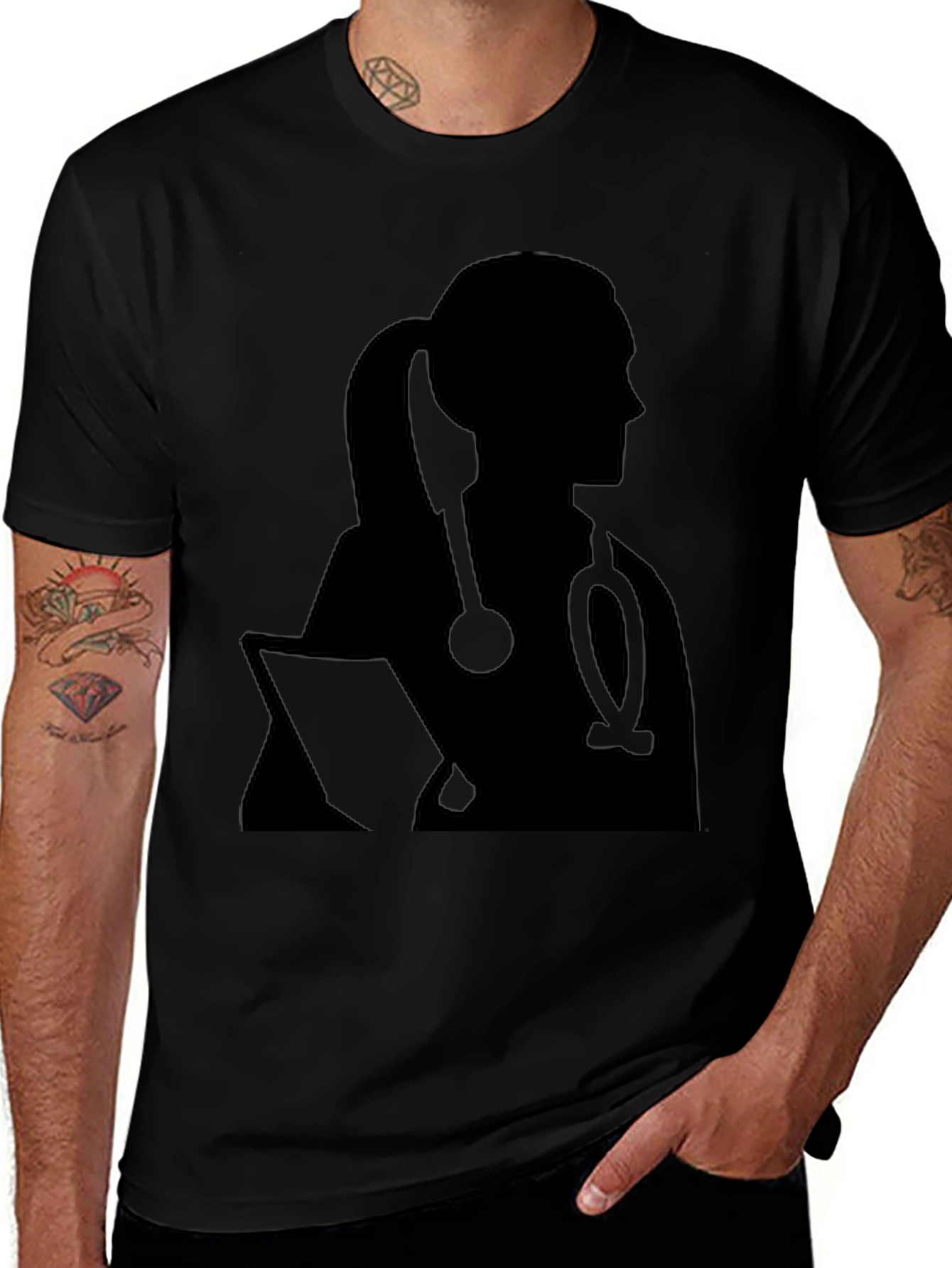 Doctor Silhouette T-Shirt - Stylish Medical Apparel