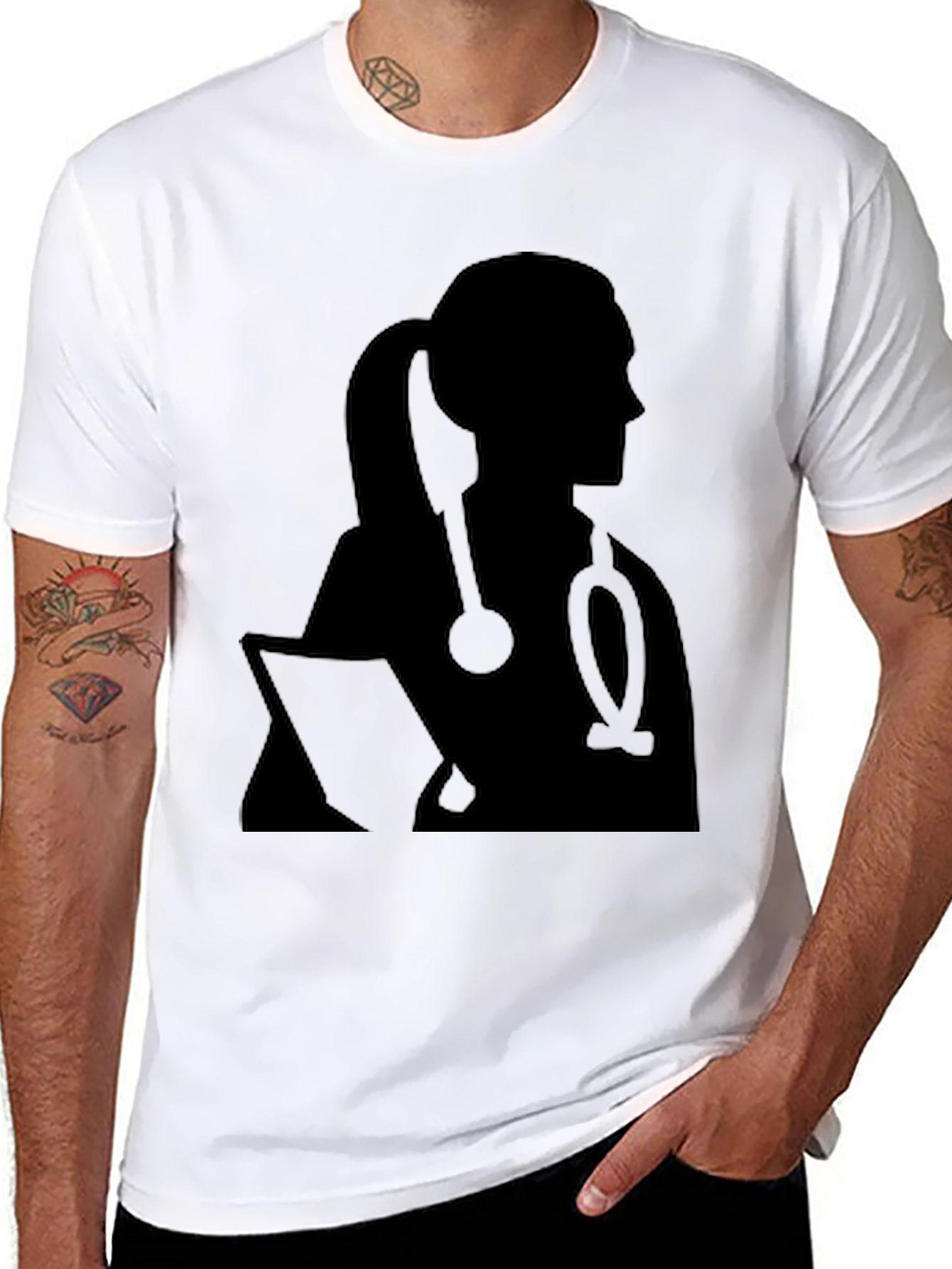 Doctor Silhouette T-Shirt - Stylish Medical Apparel