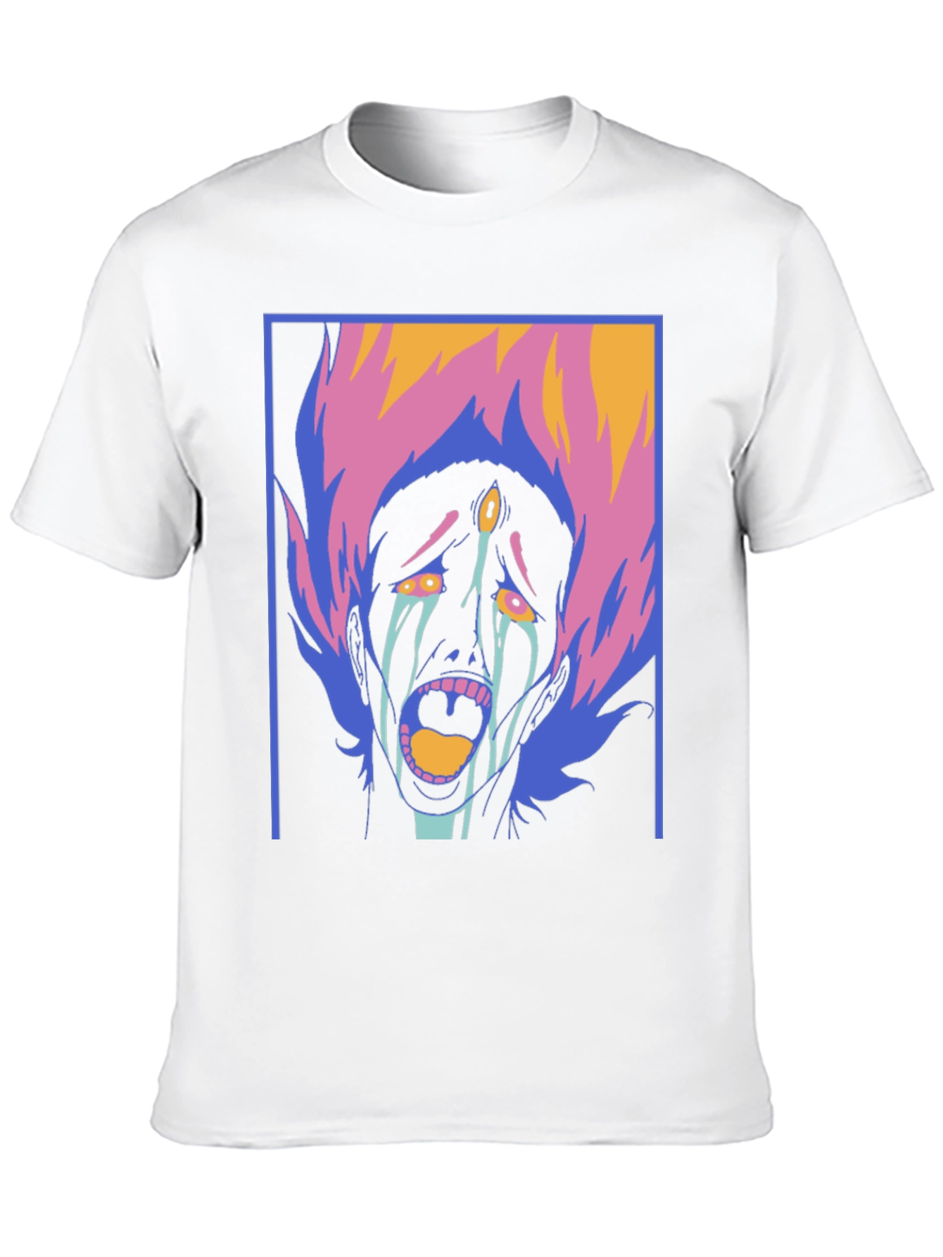 Graphic Print Tee - Screaming Face Design