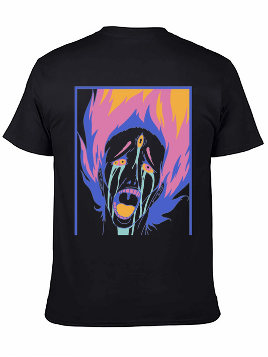 Graphic Print Tee - Screaming Face Design