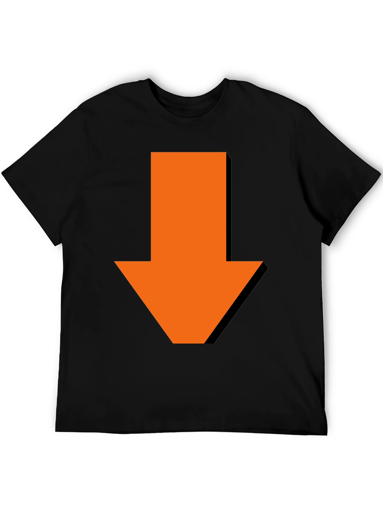 Down Arrow Graphic Tee - Casual Black T-Shirt