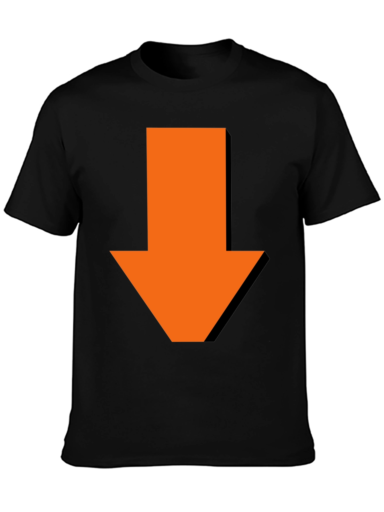 Down Arrow Graphic Tee - Casual Black T-Shirt